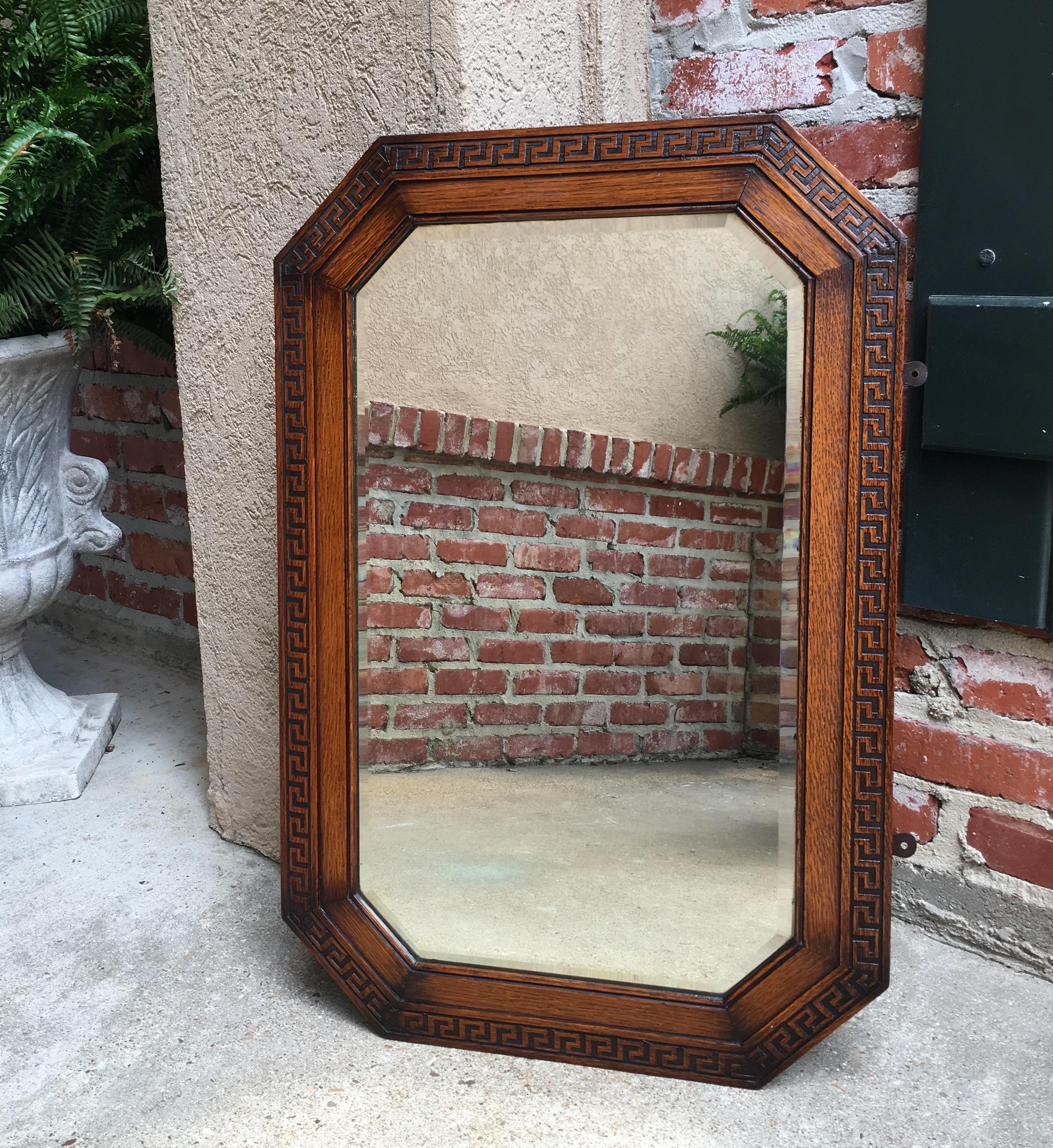 wood octagon mirror