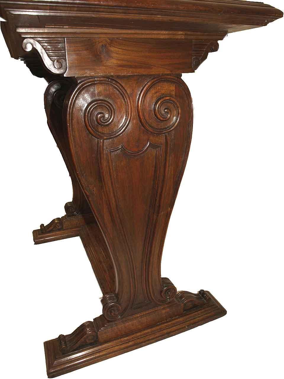 English Carved Walnut Center Table For Sale 6