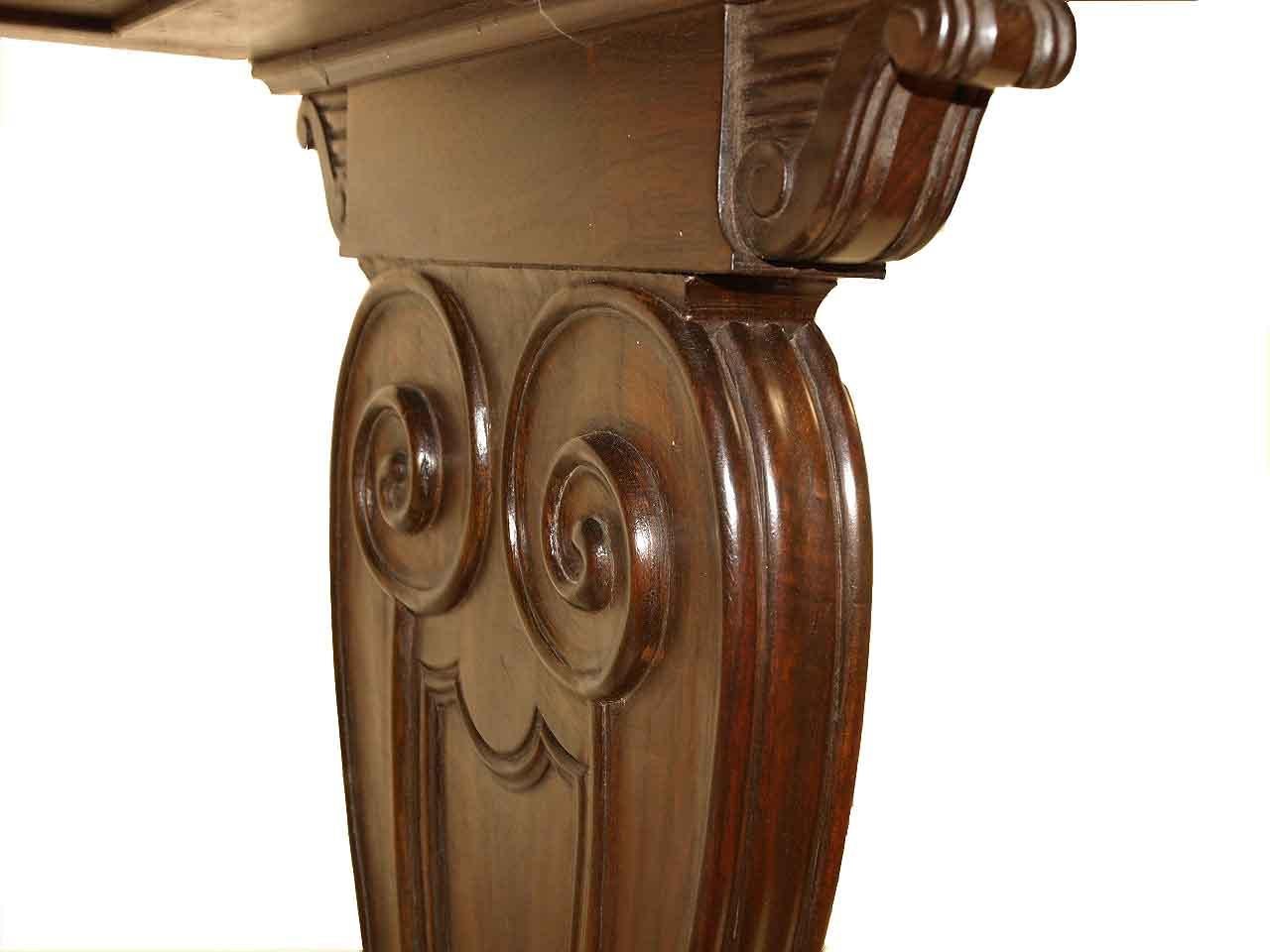 Late 19th Century English Carved Walnut Center Table For Sale