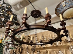 Vintage English Carved Wood Chandeliers