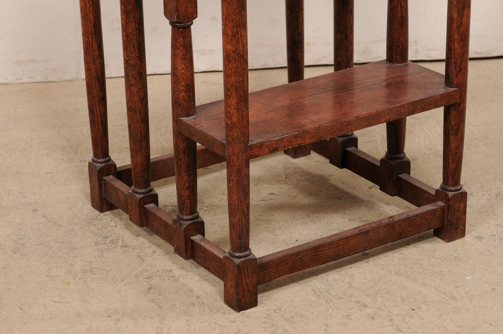 20th Century English Carved-Wood Library Step Ladder Would Also Be a Great Kitchen Piece