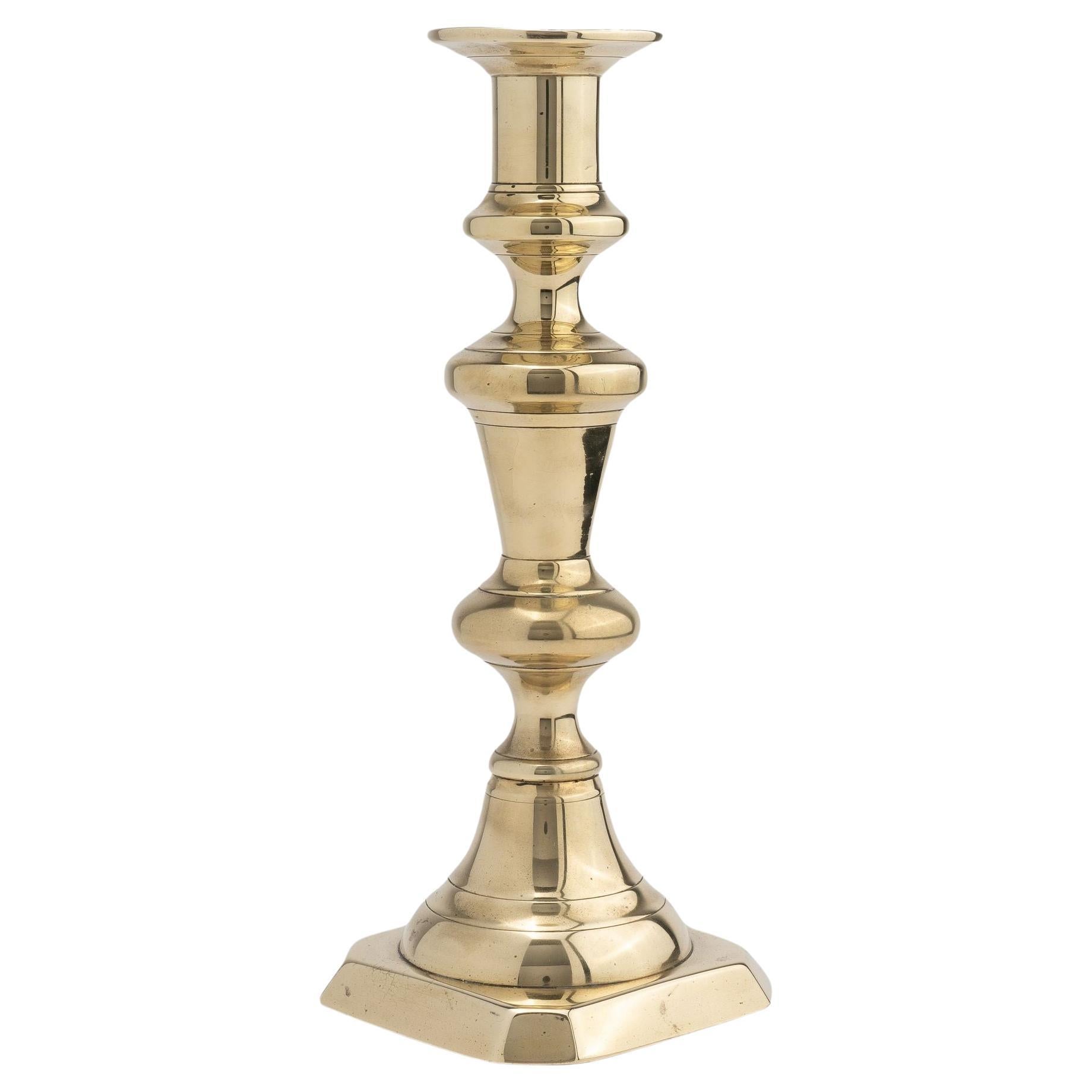 English cast brass candlestick, 1830 For Sale