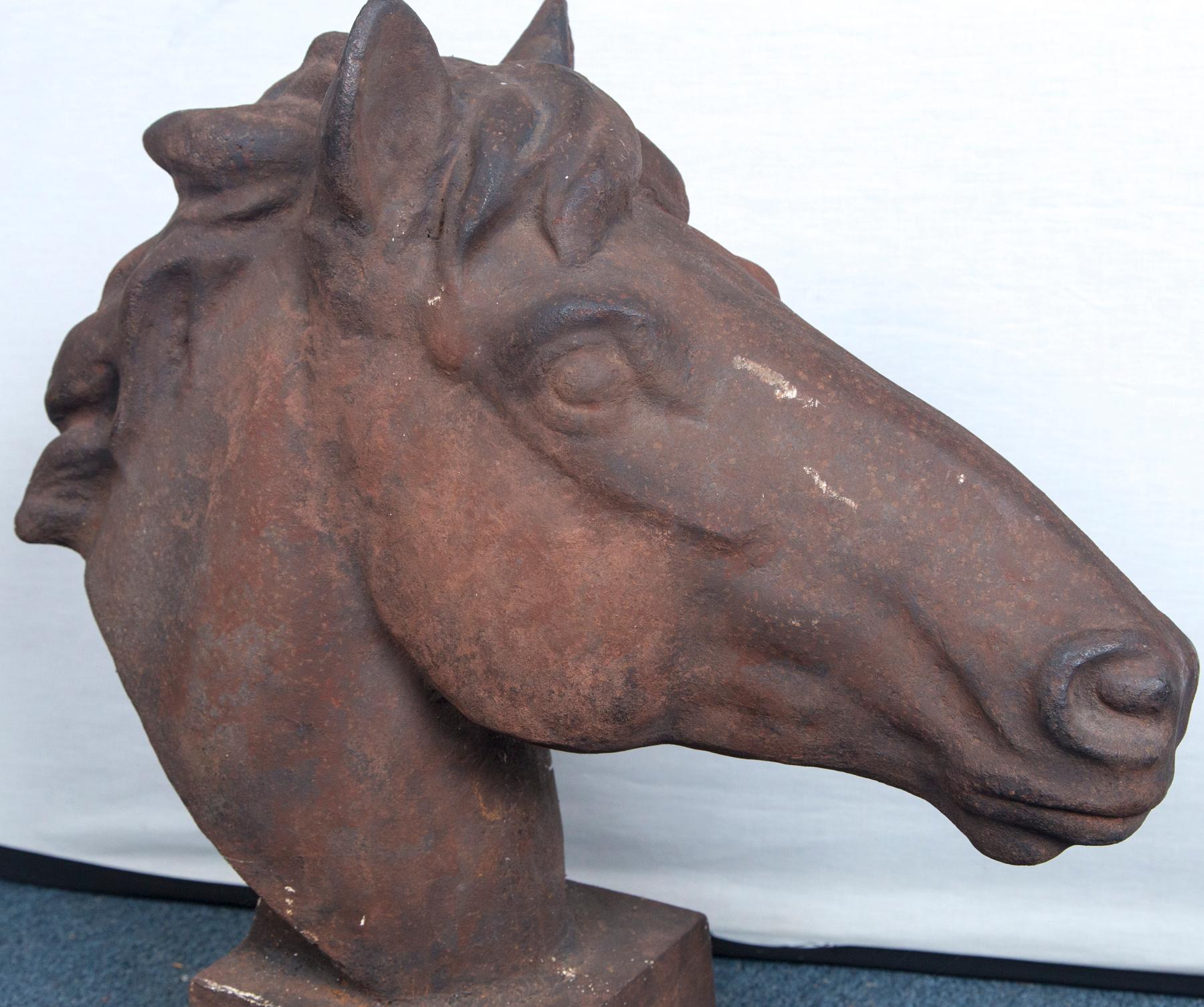 cast iron horse head iron horse statue