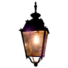 English Cast Iron Lantern Pendant, circa 1920-1930