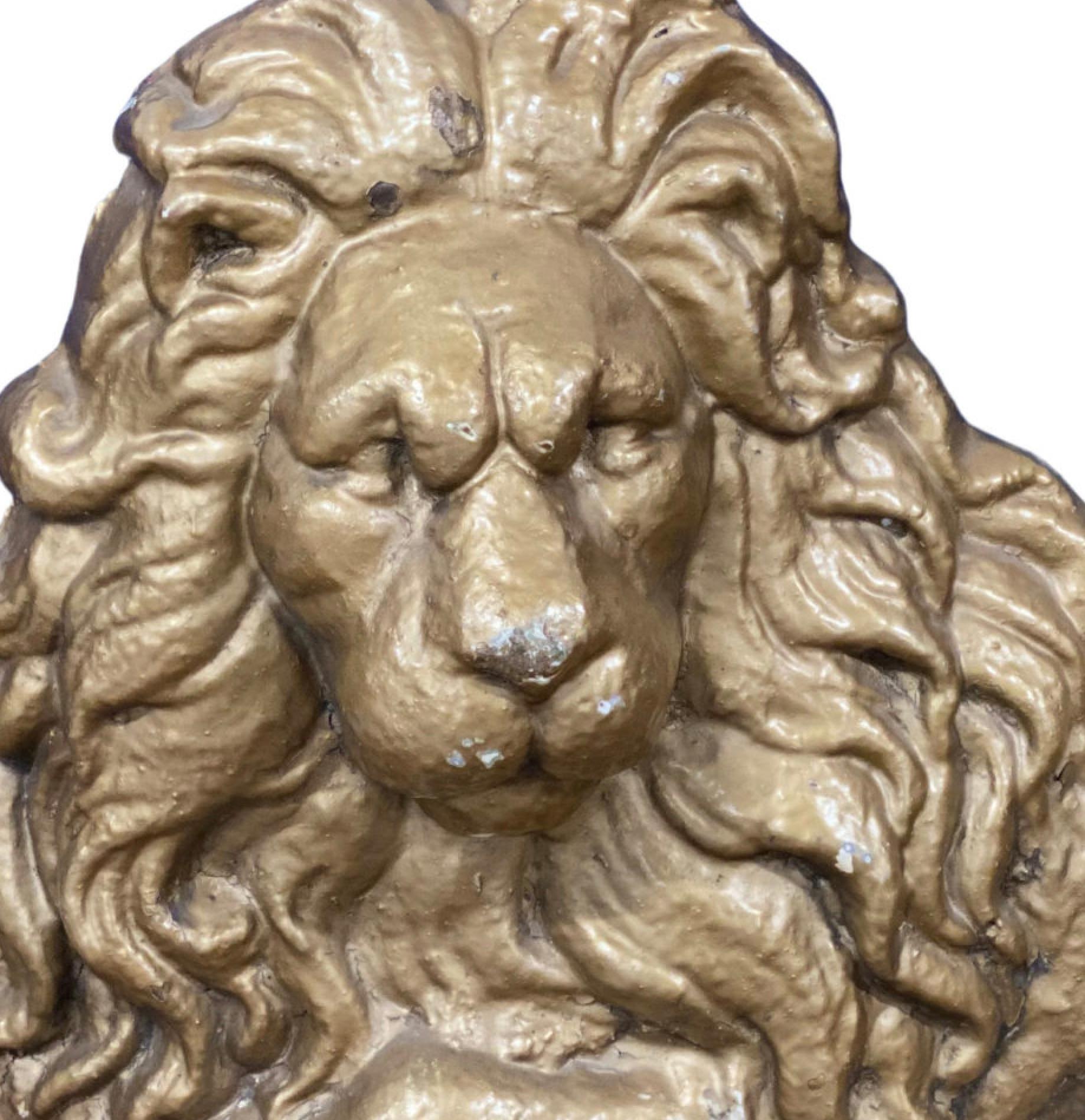 English Cast Iron Lion, 19th Century In Good Condition For Sale In Sag Harbor, NY