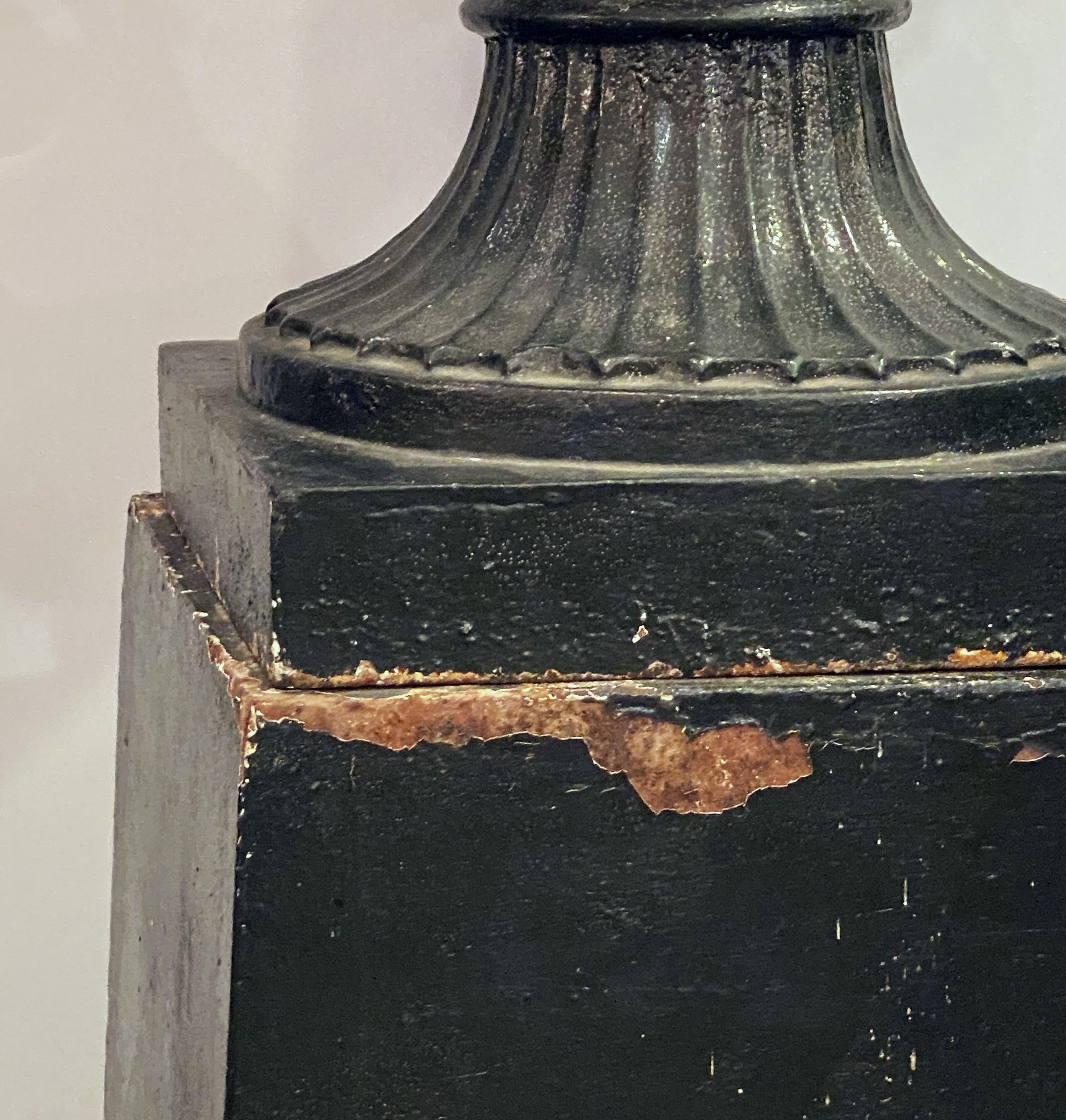 English Cast Iron Urns on Plinths from the Regency Era, Individually Priced 9