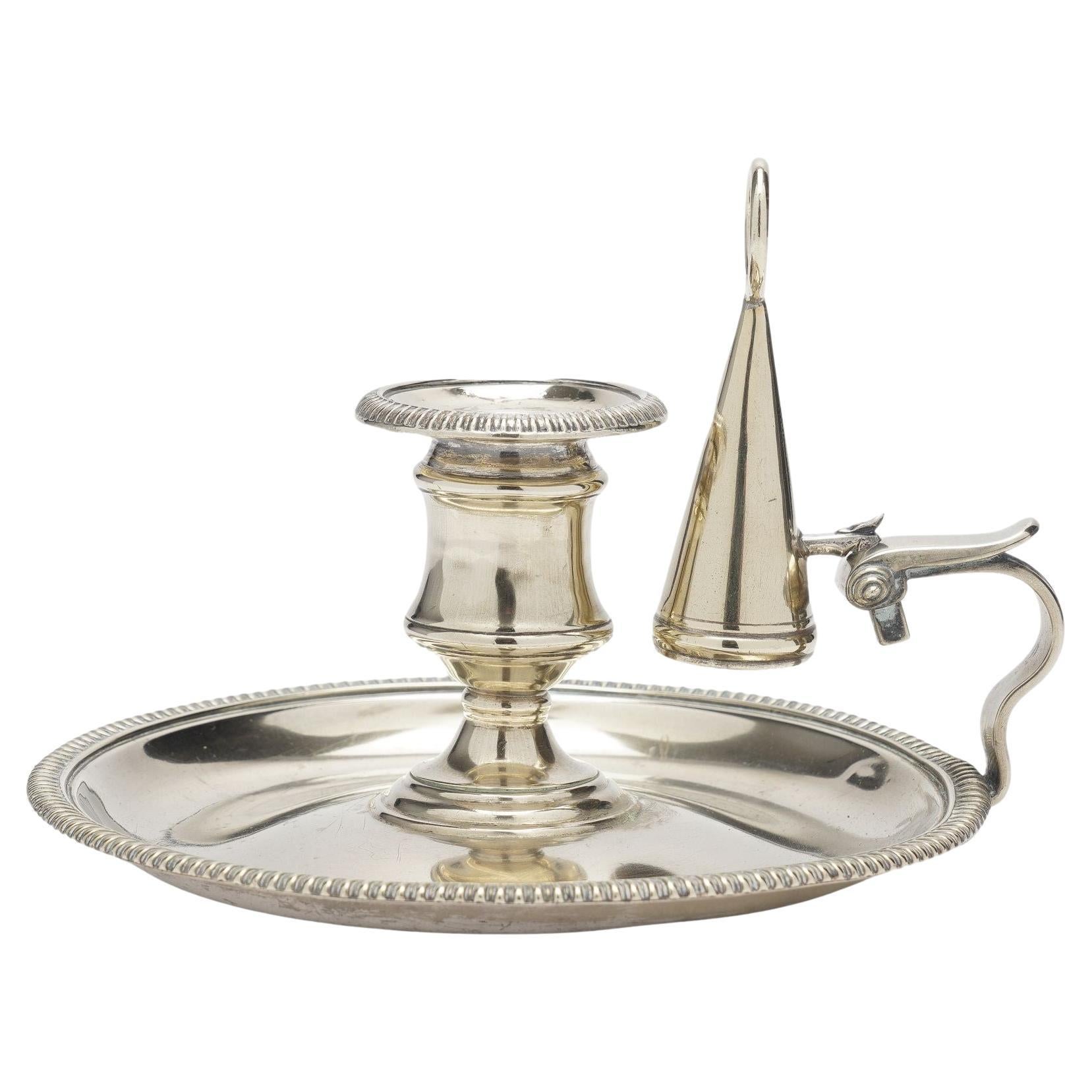English cast paktong chamber candlestick by Thomas Watson, c. 1810