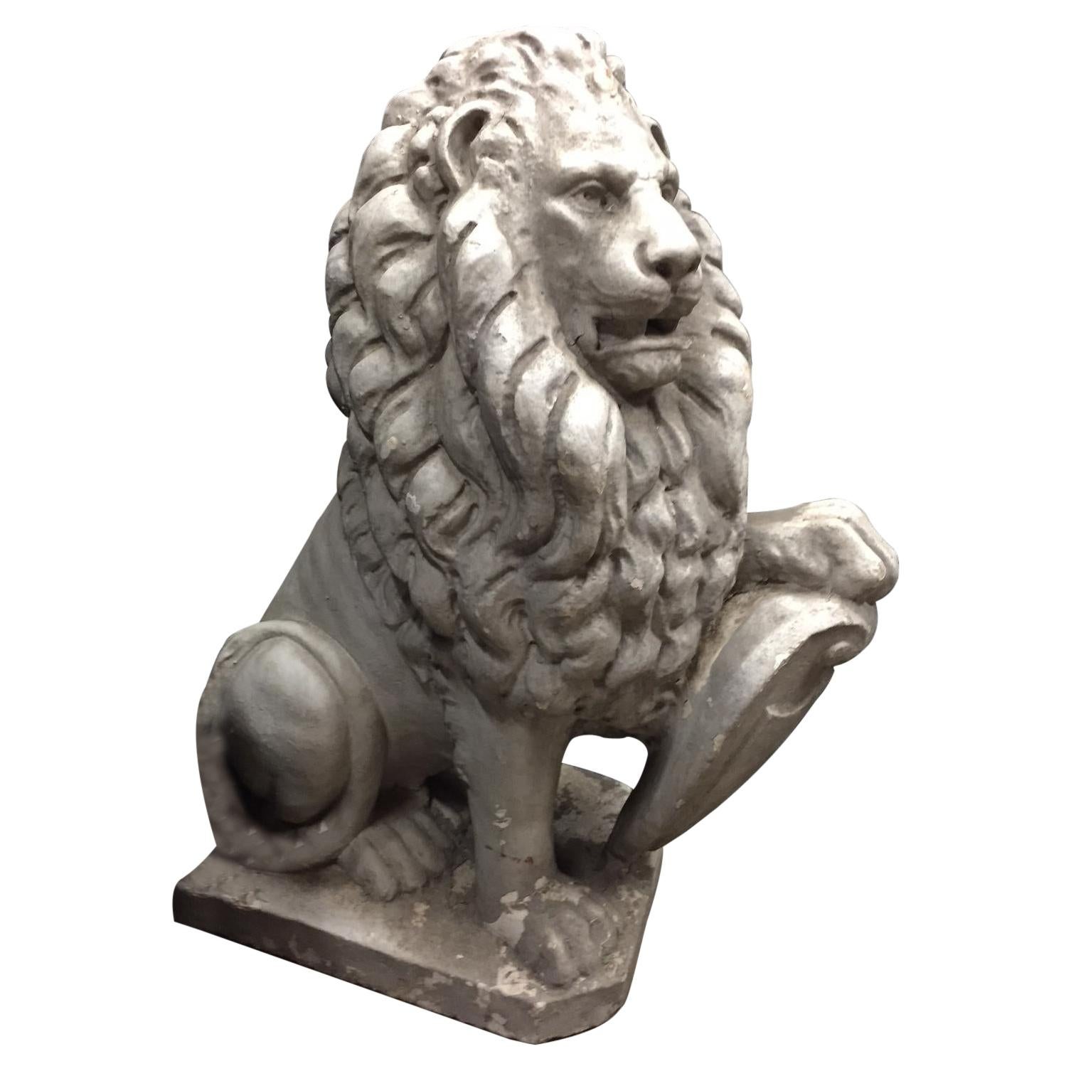 English Cast Stone Lion For Sale