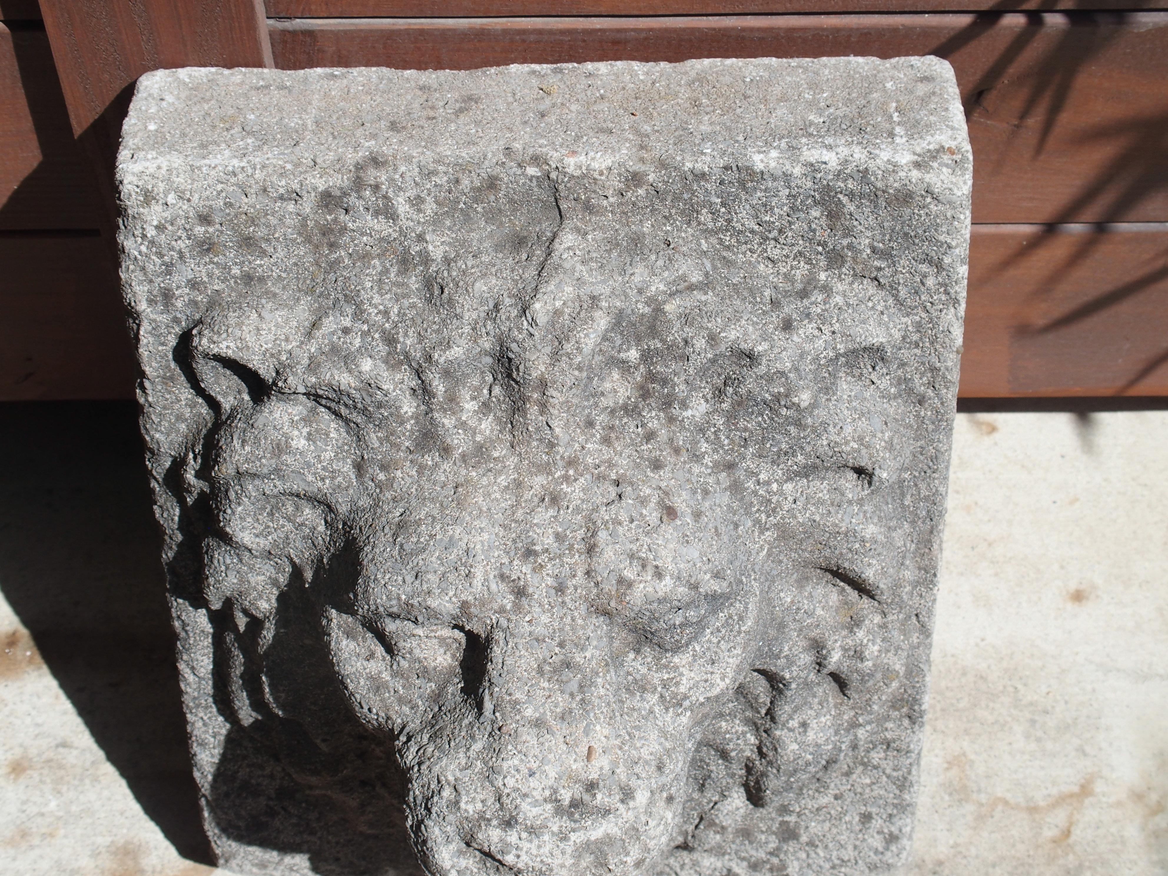 English Cast Stone Lion Mascaron Fountain Spout, Circa 1960s 5