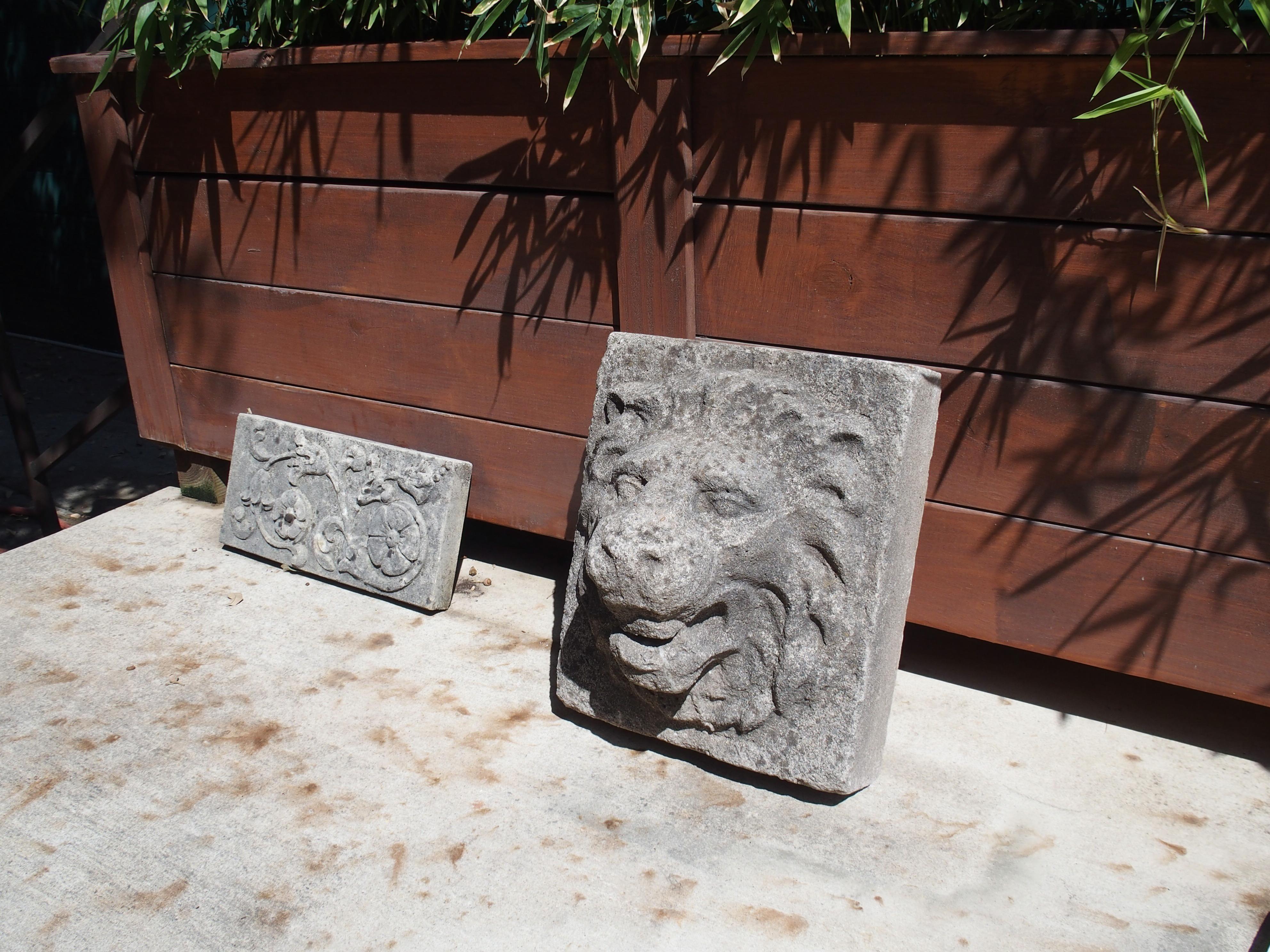 English Cast Stone Lion Mascaron Fountain Spout, Circa 1960s 6