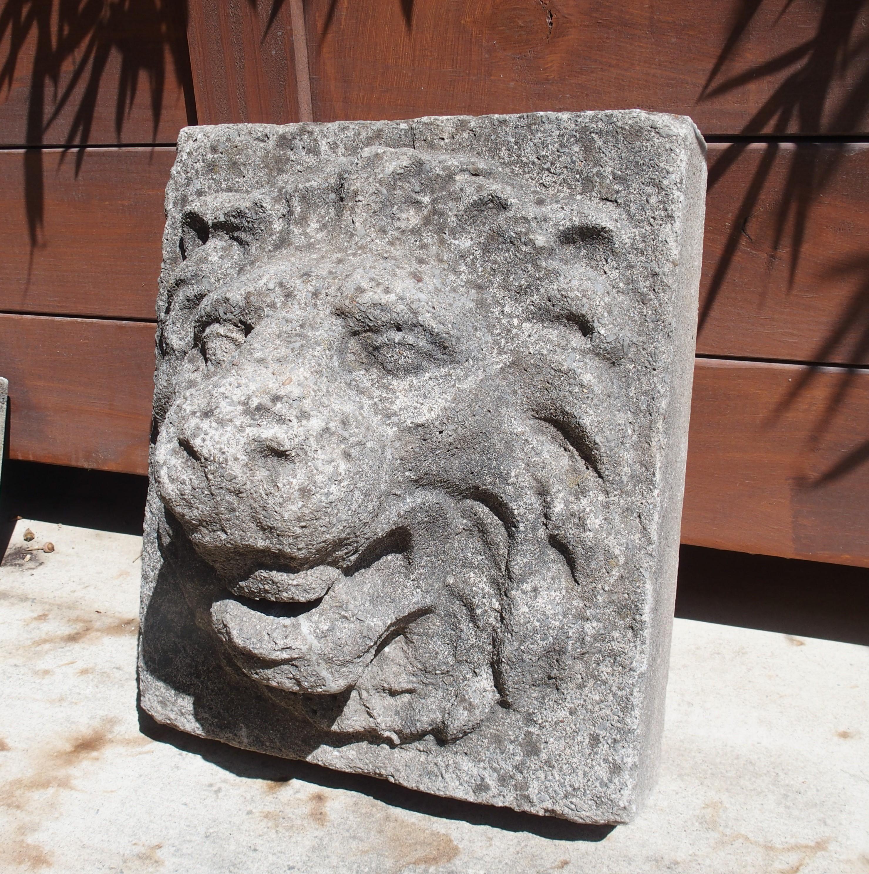 English Cast Stone Lion Mascaron Fountain Spout, Circa 1960s 7