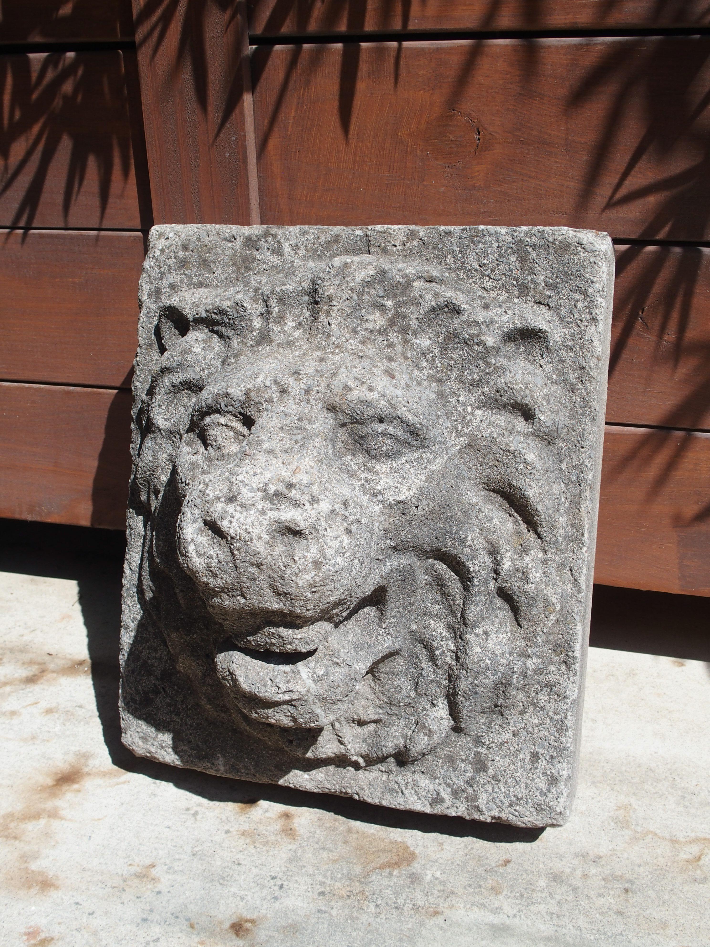 Mid-20th Century English Cast Stone Lion Mascaron Fountain Spout, Circa 1960s