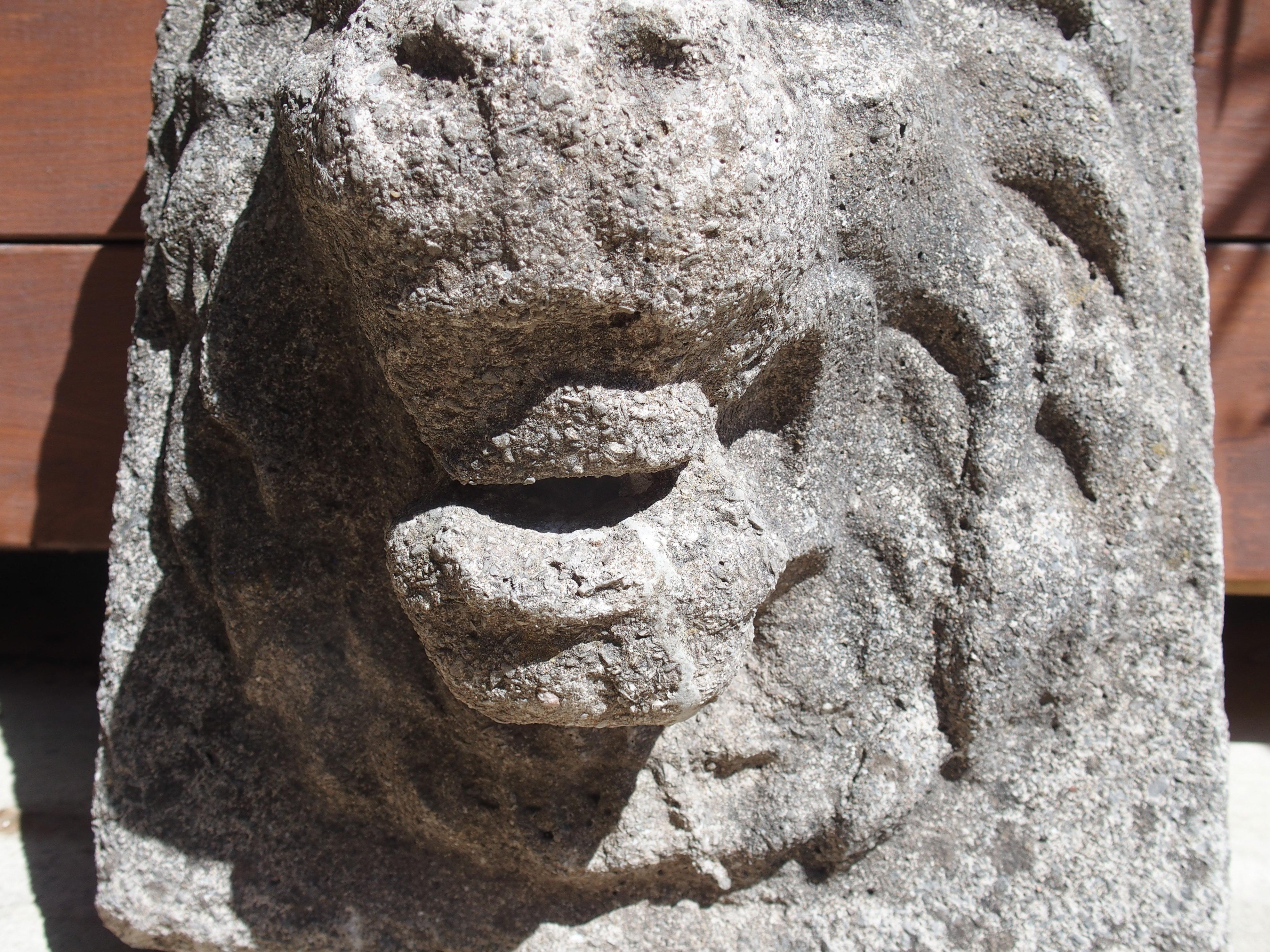 English Cast Stone Lion Mascaron Fountain Spout, Circa 1960s 4