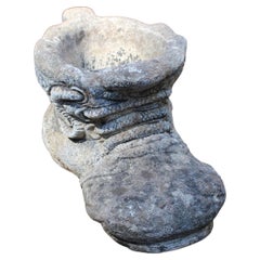 Used English Cast Stone Planter in the Form of a Giant's Shoe