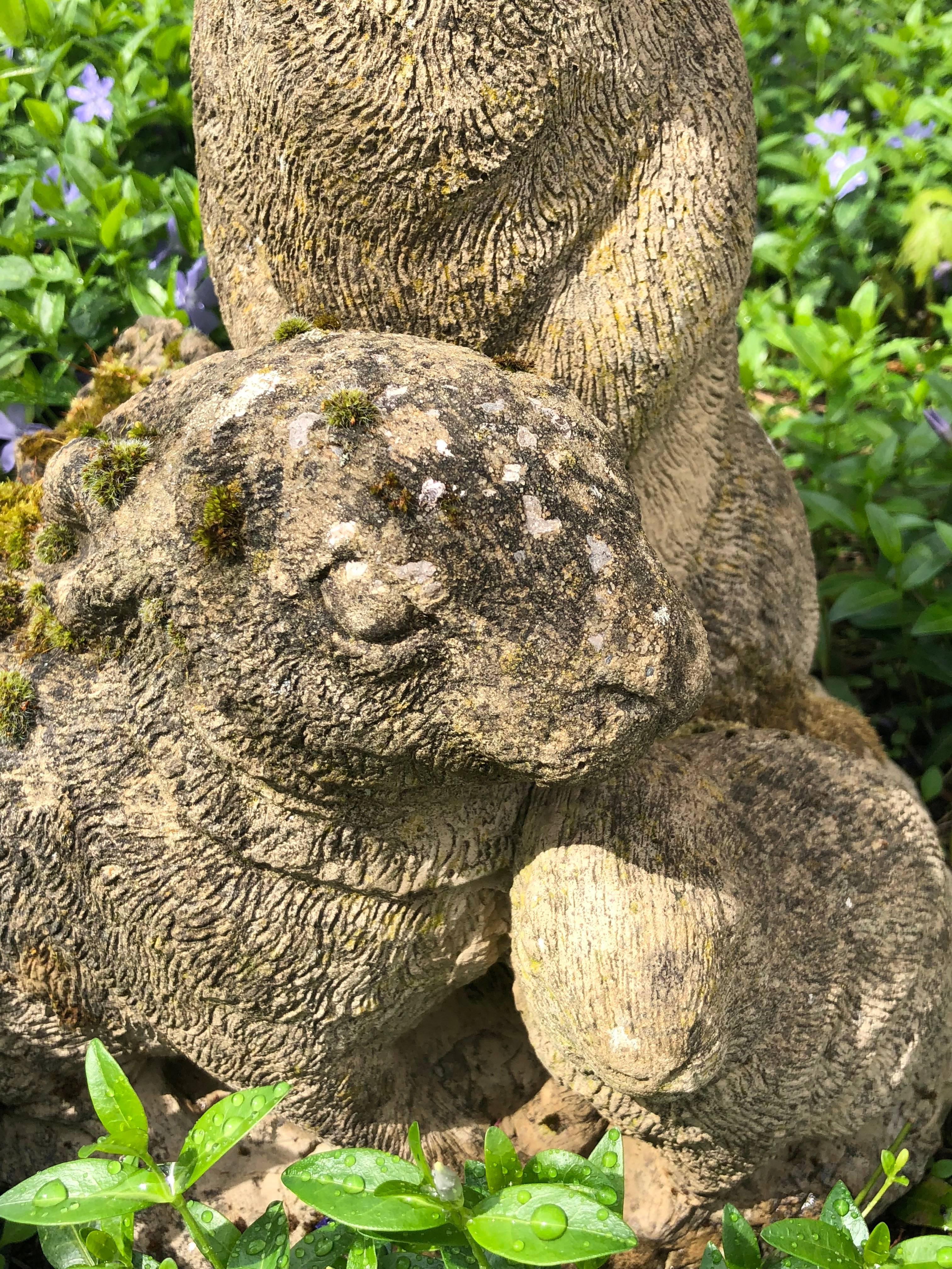 English Cast Stone Rabbit Family 5