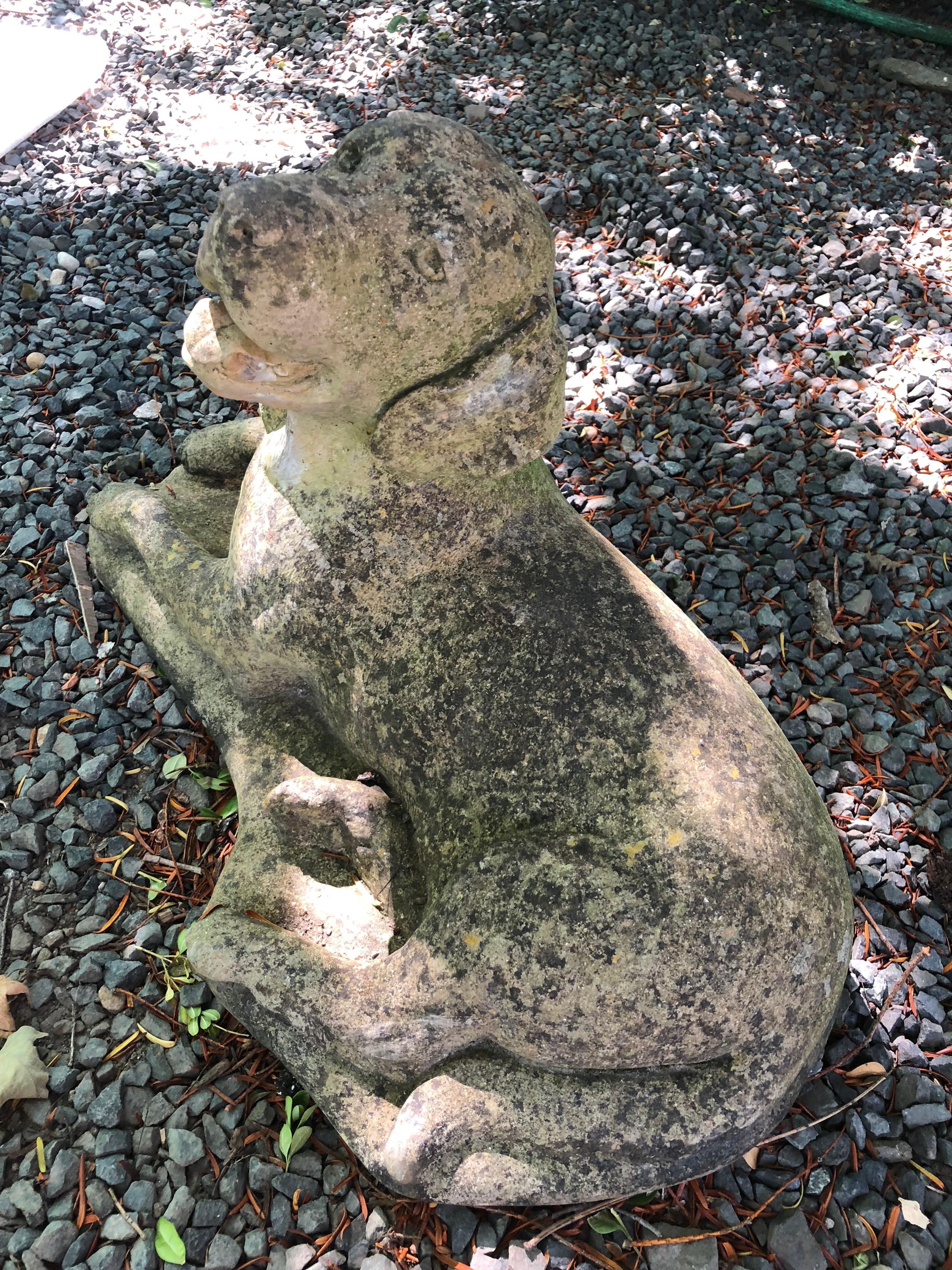 English Cast Stone Statue of a Recumbent Labrador Puppy 6