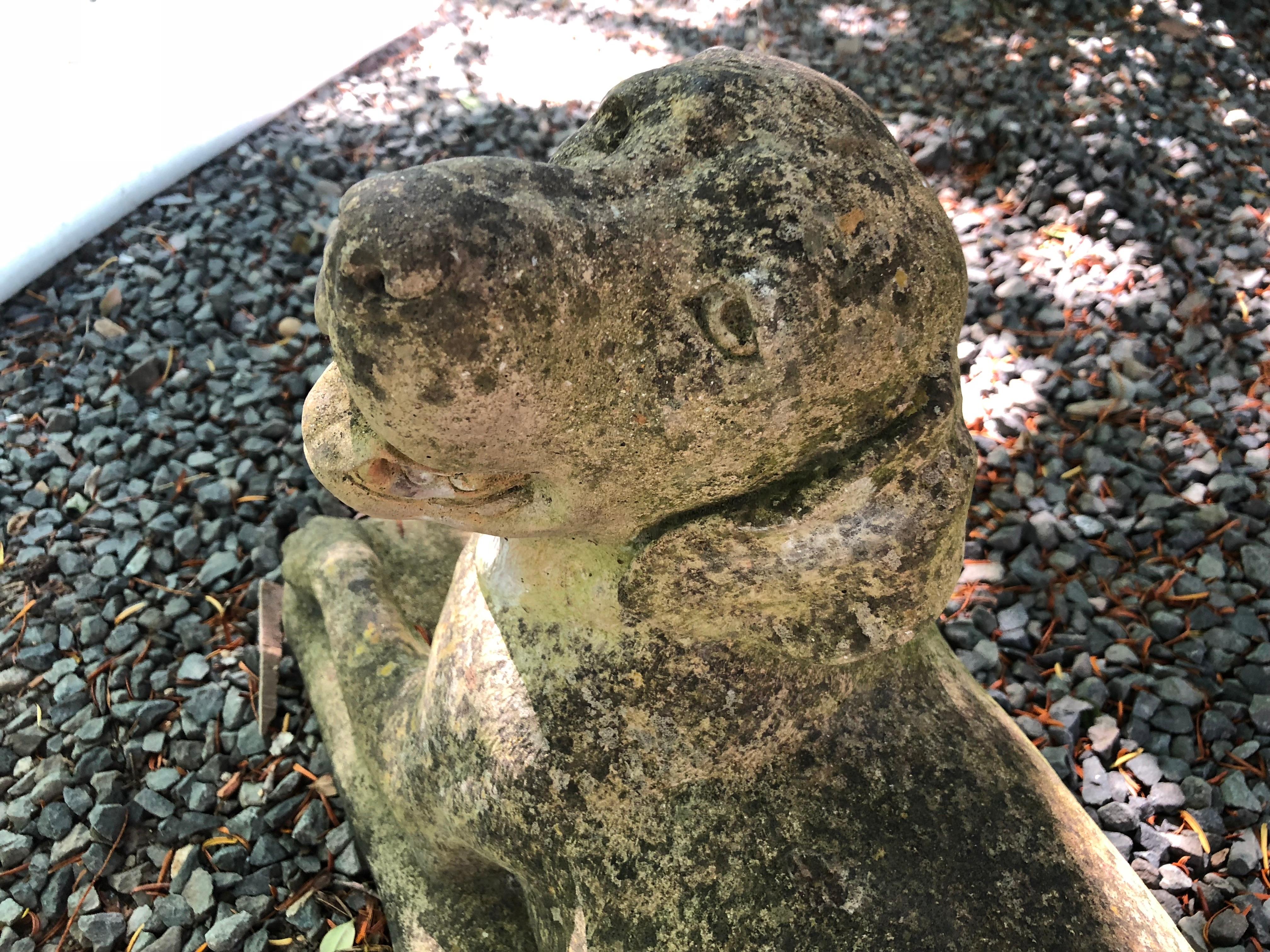 English Cast Stone Statue of a Recumbent Labrador Puppy 7