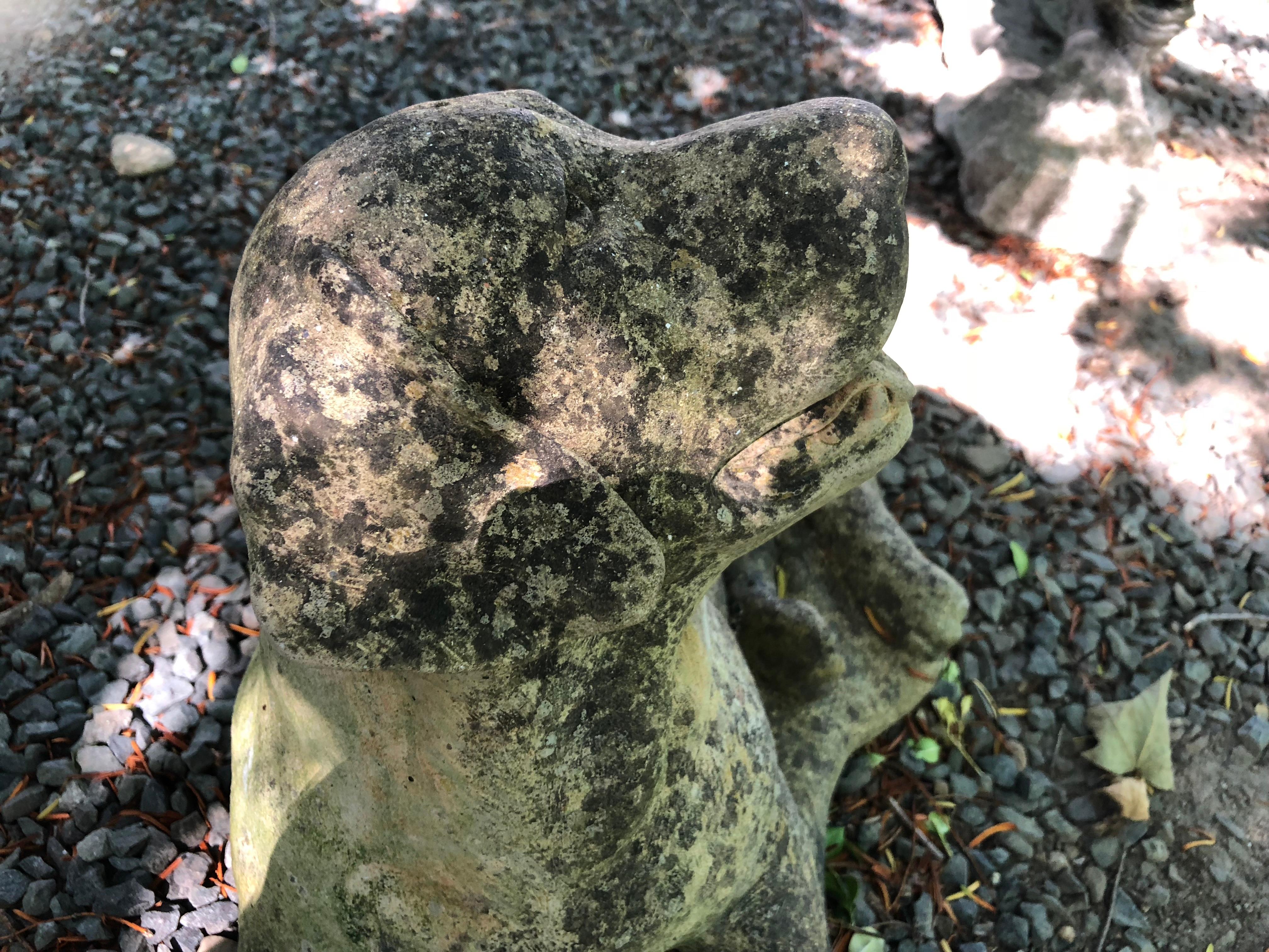 English Cast Stone Statue of a Recumbent Labrador Puppy 8