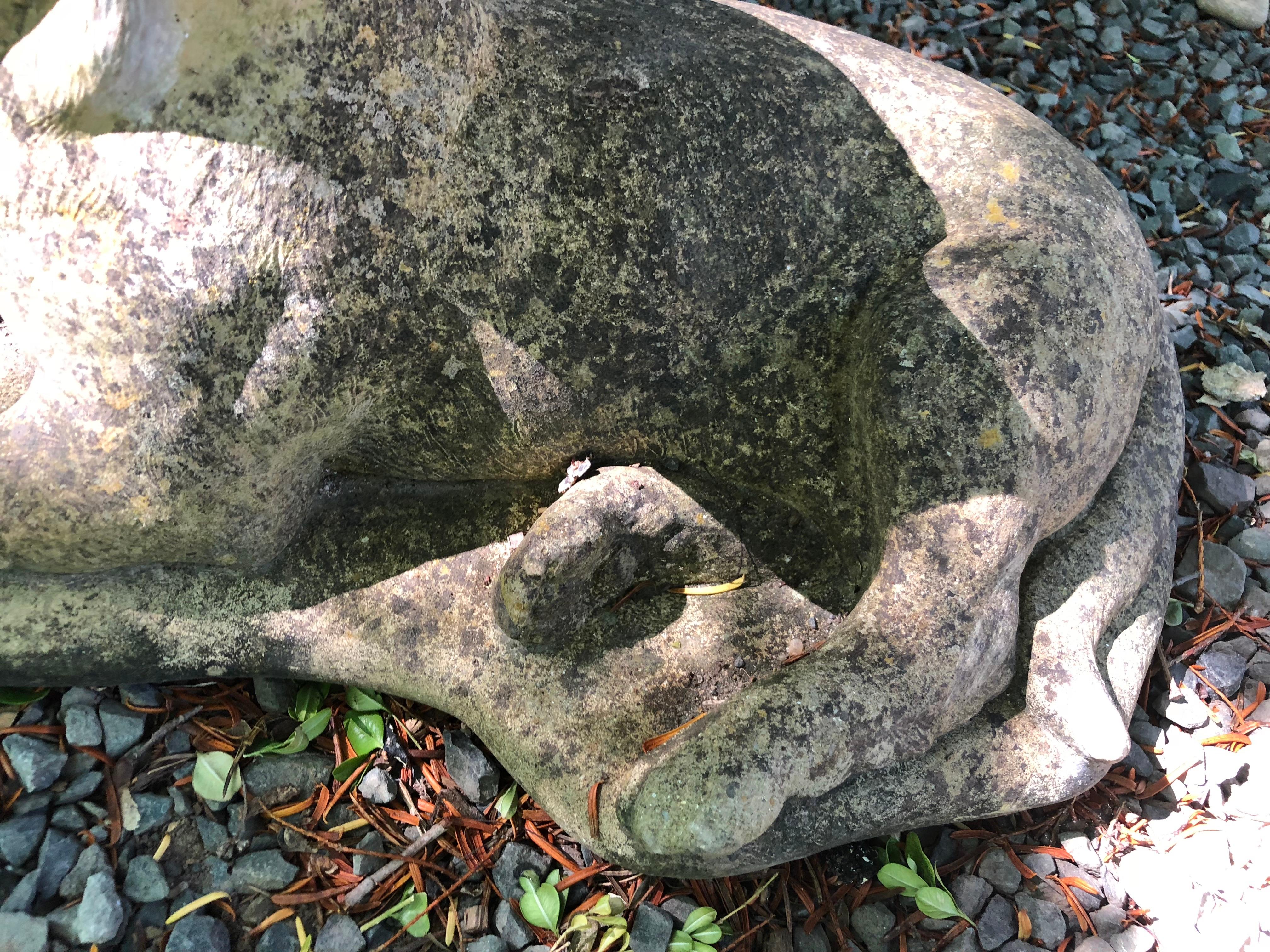 English Cast Stone Statue of a Recumbent Labrador Puppy 10