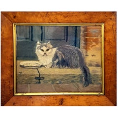 English Cat Woolwork, circa 1840