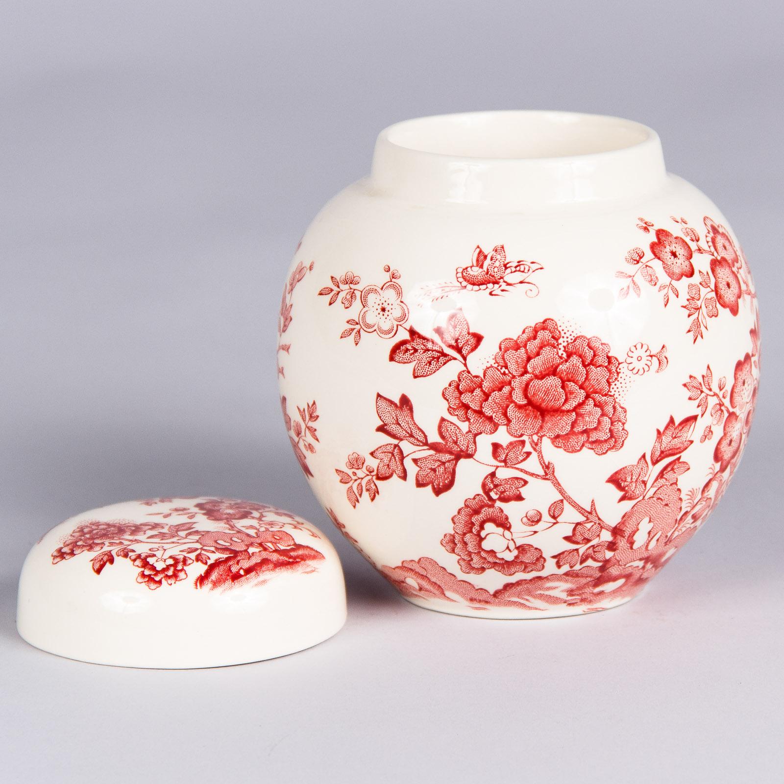 Chinoiserie English Ceramic Candy Jar by Mason factory, 1940s