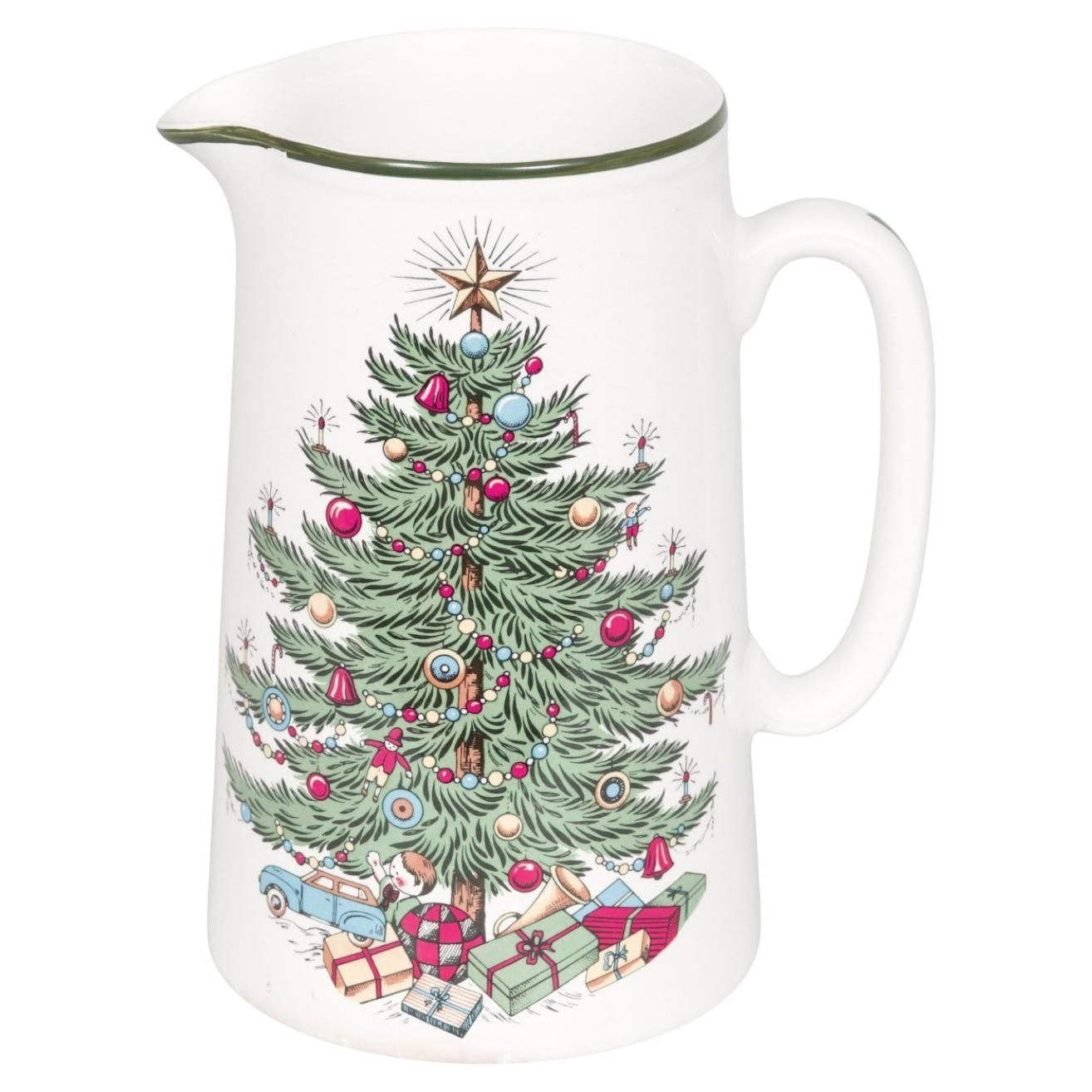 English Ceramic Original Christmas Tree Pitcher For Sale