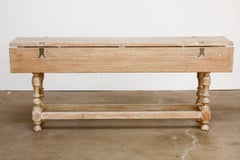 English Cerused Oak Drop-Leaf Console or Refectory Table
