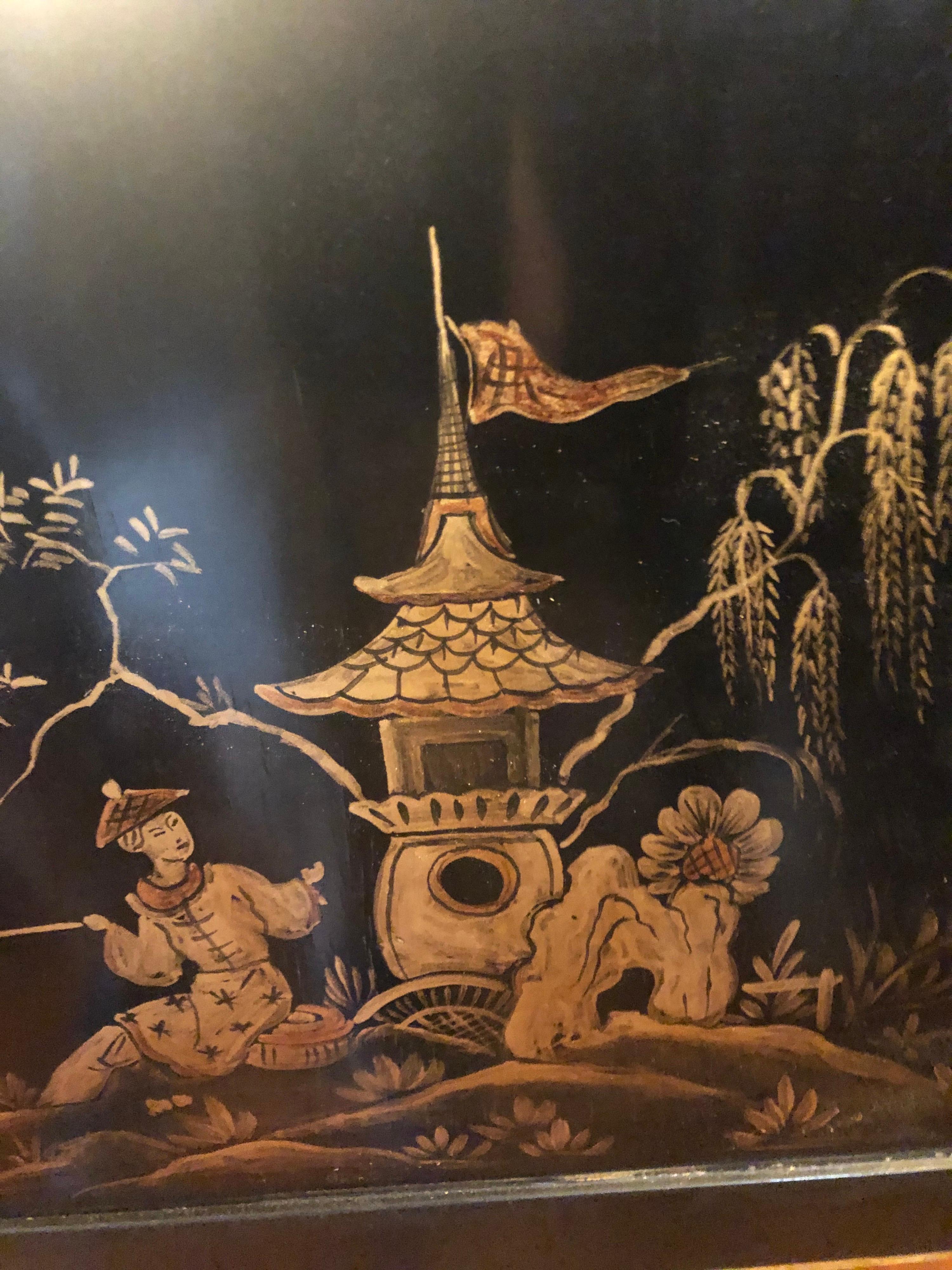 Englisch Challen Chinoiserie dekoriert Baby-Flügel 5