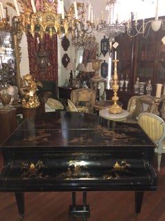 English Challen Chinoiserie Decorated Baby Grand Piano