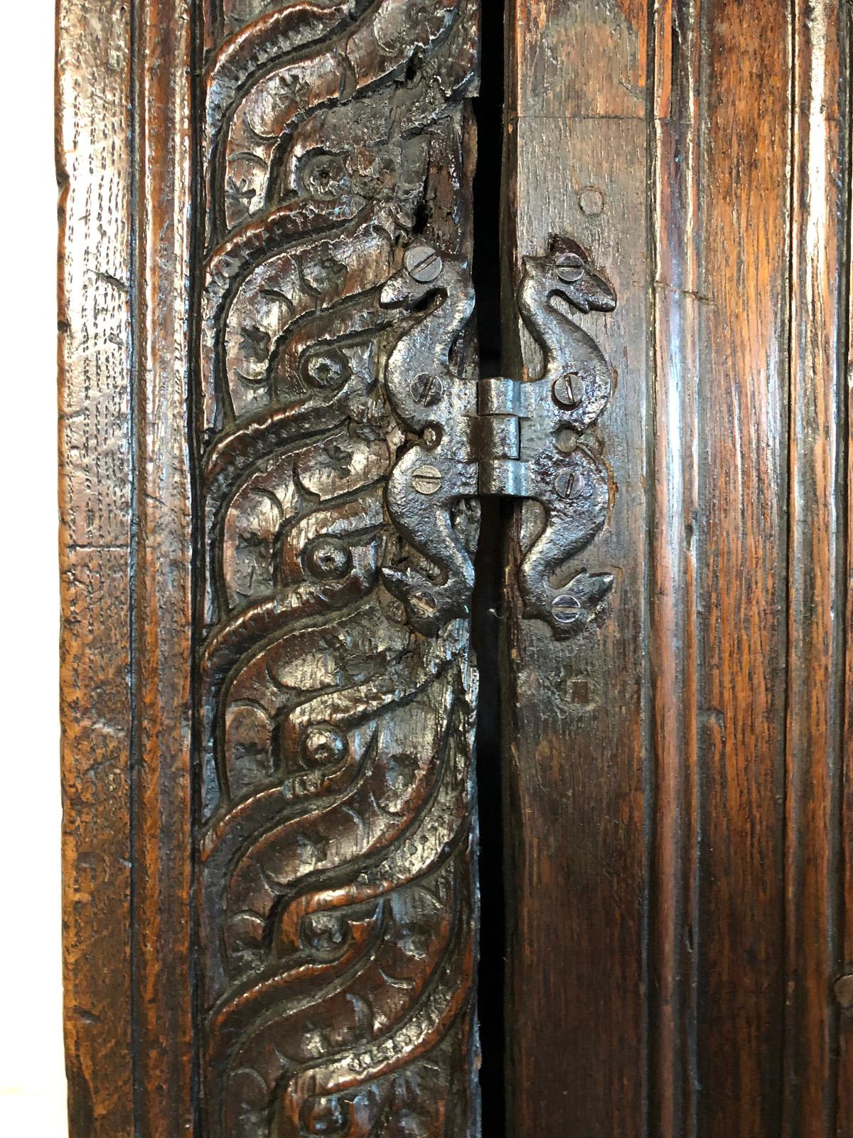 English Charles I 17th Century Oak and Inlaid Court Cupboard For Sale 6