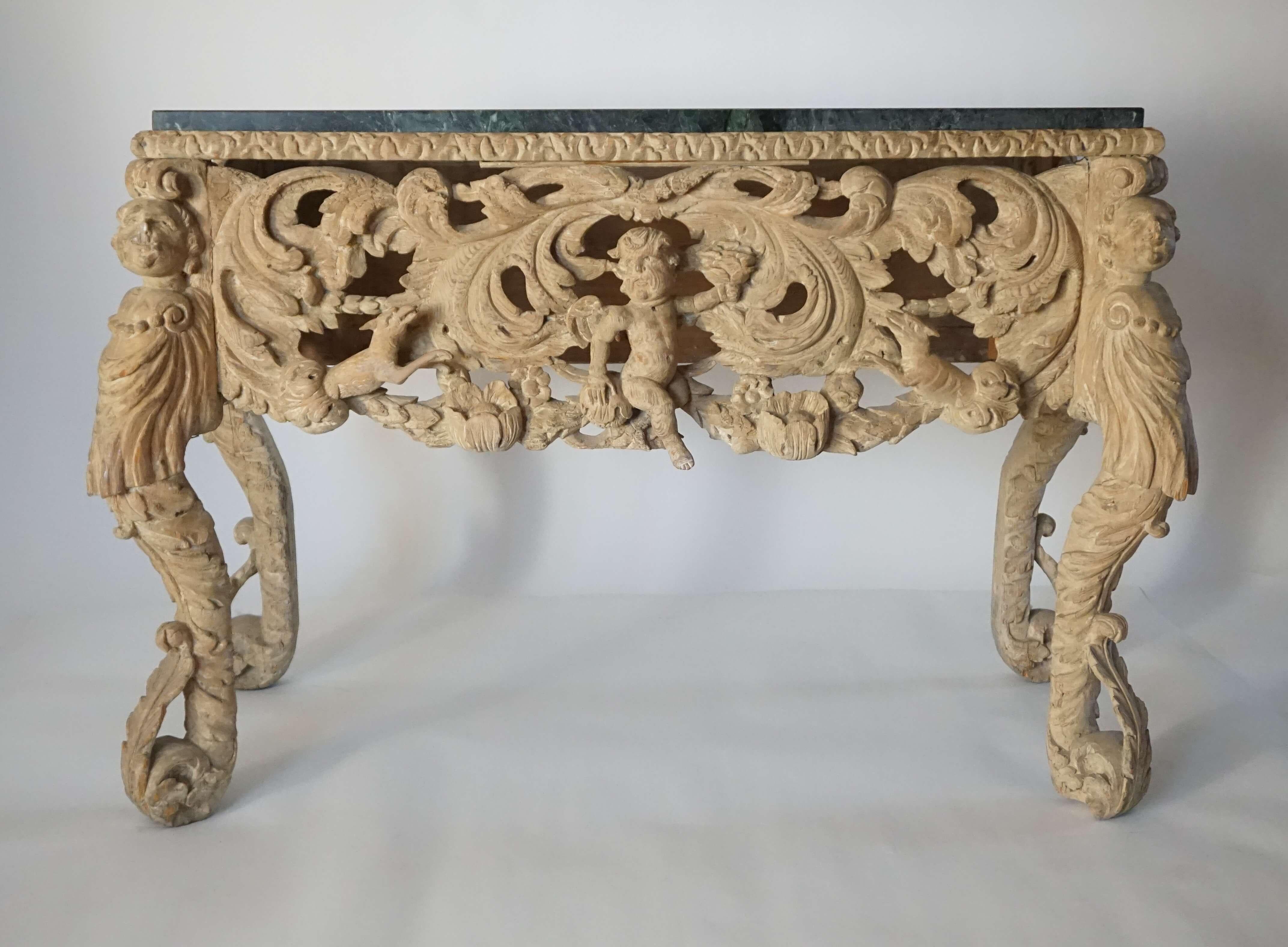 English Charles II Marble Top Console Table or Stand, circa 1660 For Sale 6