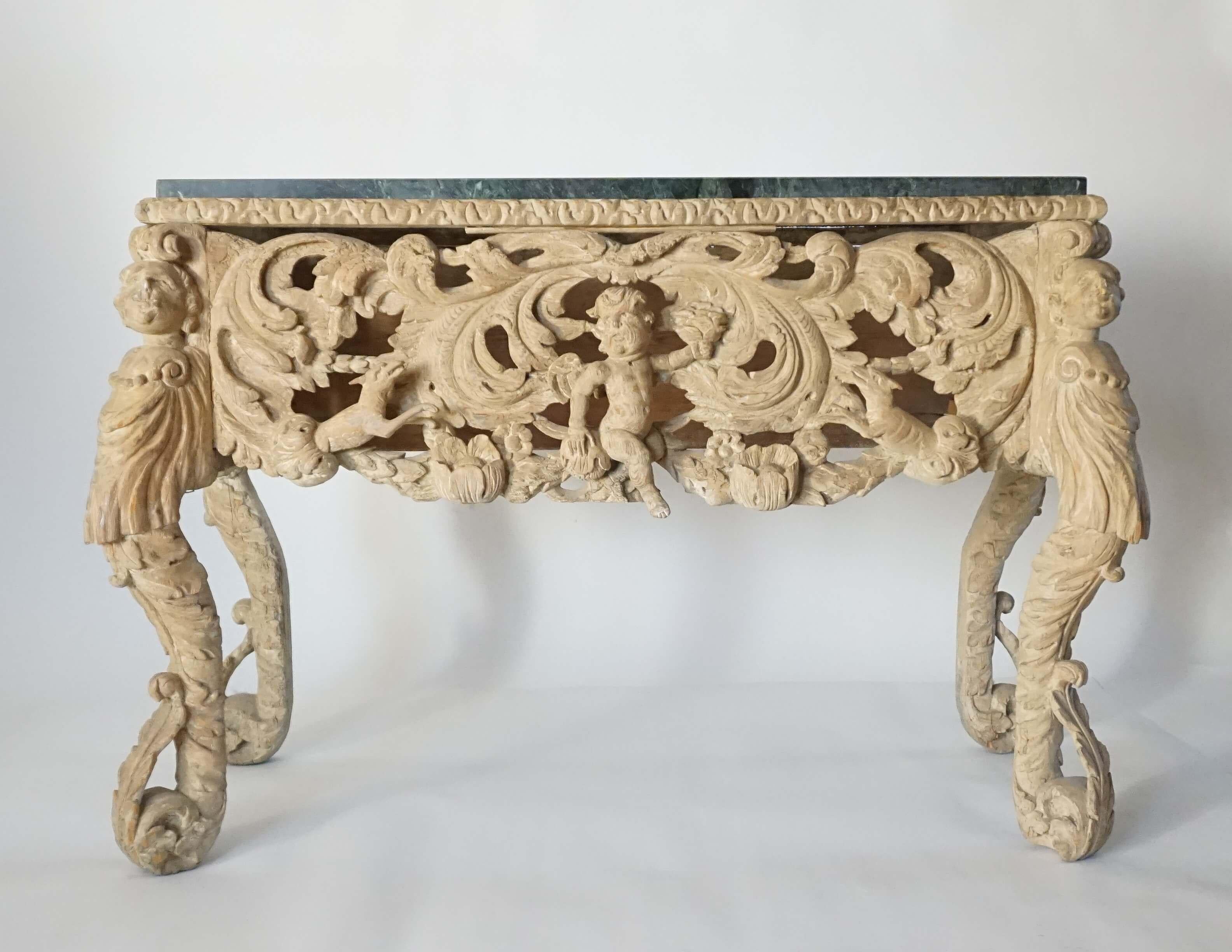 English Charles II Marble Top Console Table or Stand, circa 1660 For Sale 10