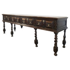 English Charles II Oak Long low Dresser / Sideboard, ca. 1670