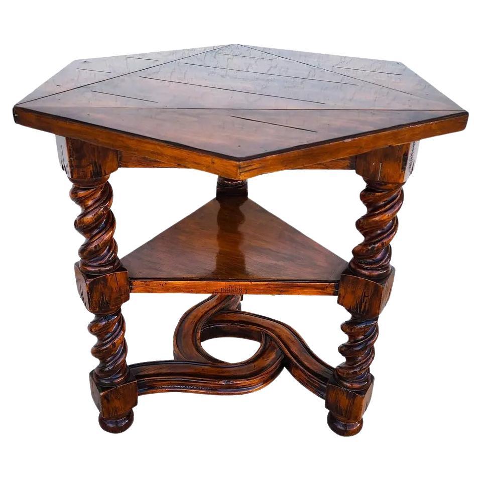 English Charles II Style Flip Top Side Table