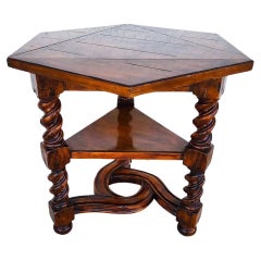 Table d'appoint anglaise à plateau tournant de style Charles II