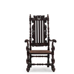 Fauteuil anglais en noyer Charles II