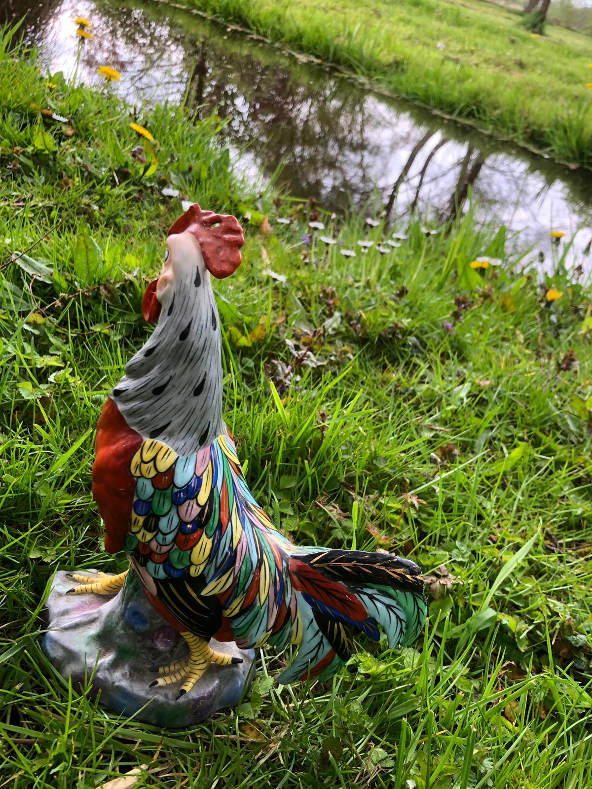 20th Century English Chelsea House Rooster in Porcelain For Sale
