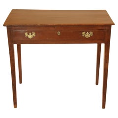 Antique English Cherry One Drawer Side Table