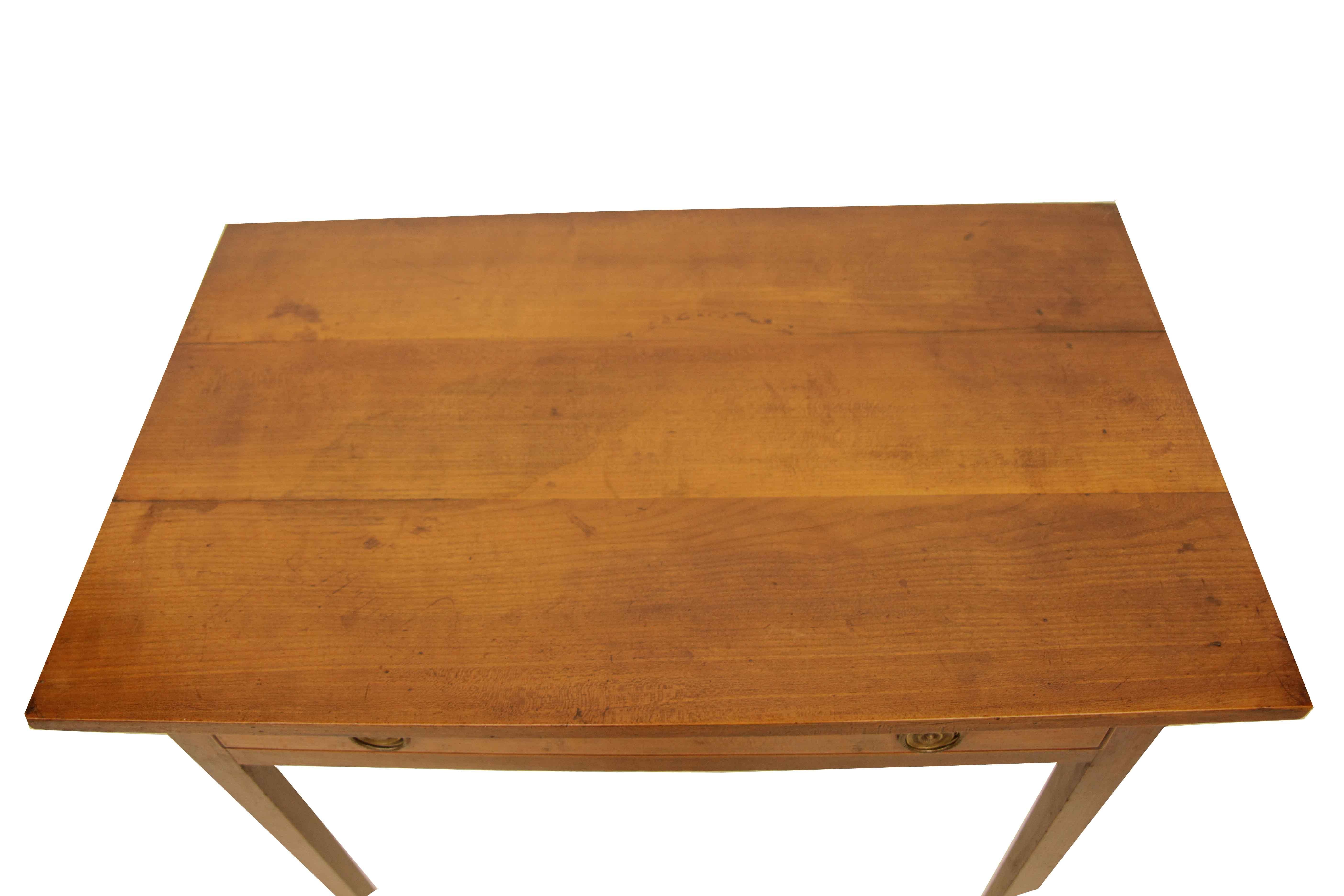 Mid-19th Century English Cherry One Drawer Table For Sale