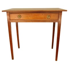 Antique English Cherry One Drawer Table