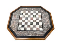 English chess table with marble inlay, by Crook Richard and Son, c. 1840
