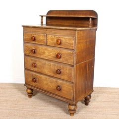 English Chest of Drawers Painted Simulated Oak Pine 19th Century Blanket Chest