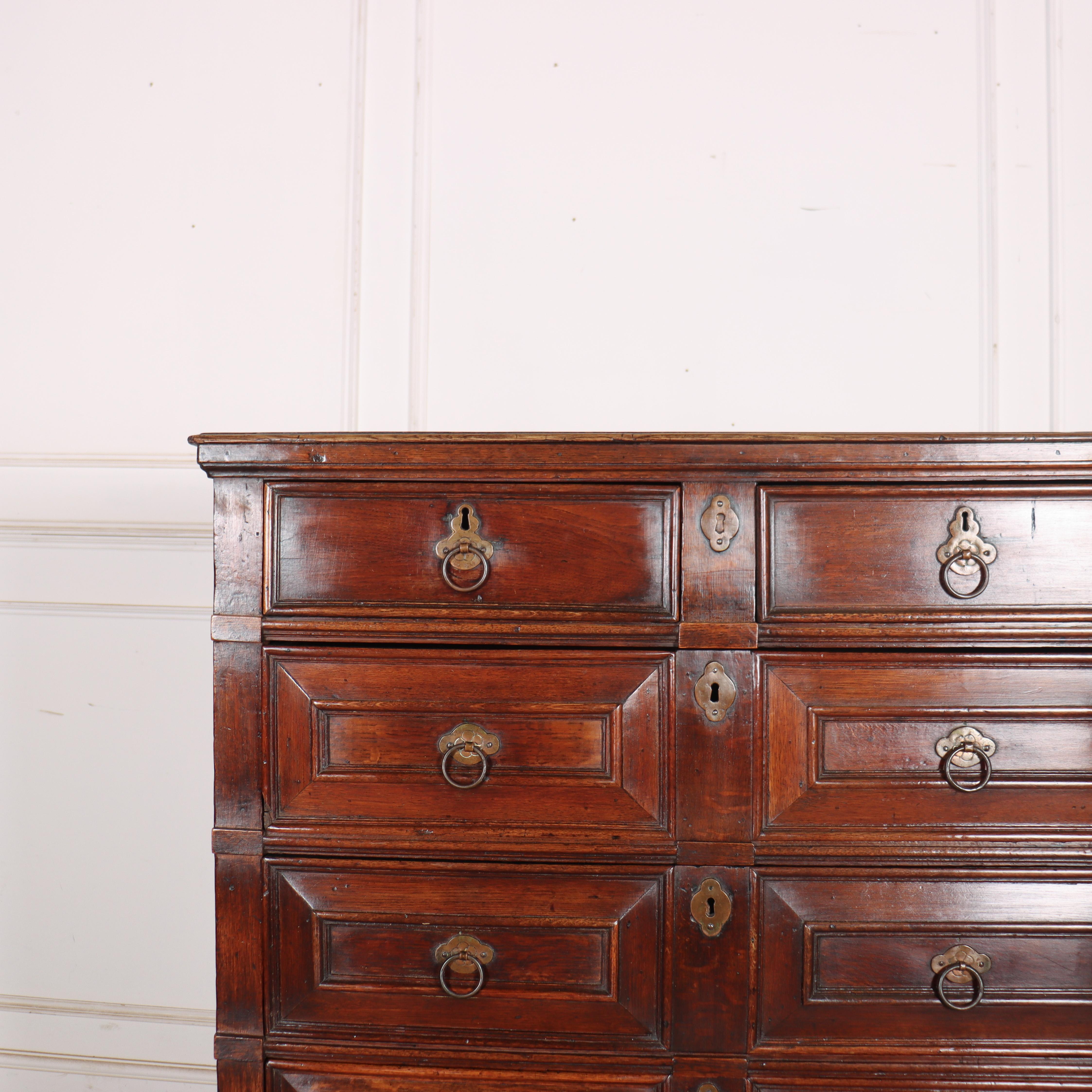 Wonderful early 18th century English oak chest on stand with a lovely warm colour. 1740. 


Code: 8957

Dimensions:
W: 44