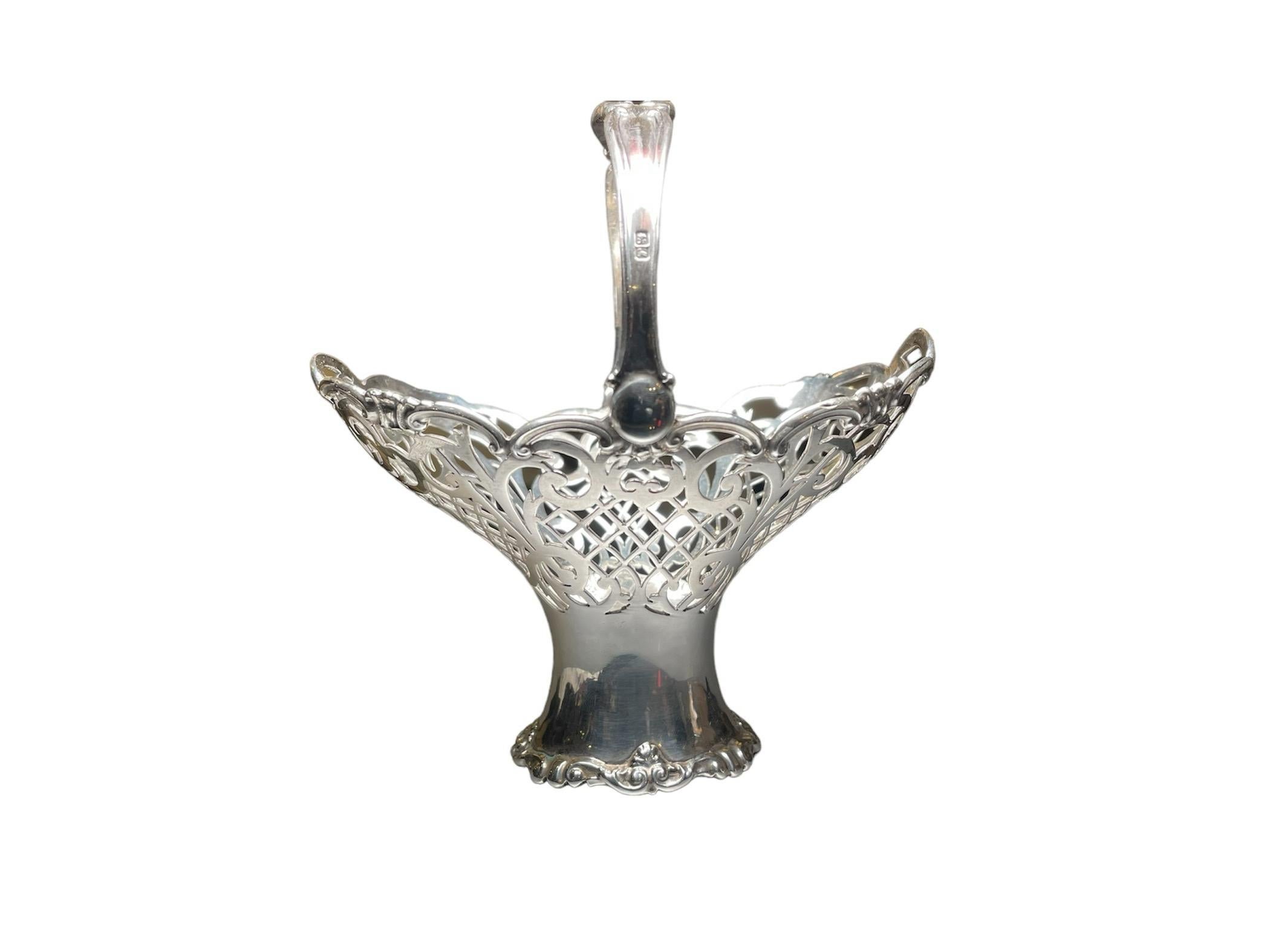 Victorian English Chester Sterling Silver Bon Bon /Nuts Basket For Sale
