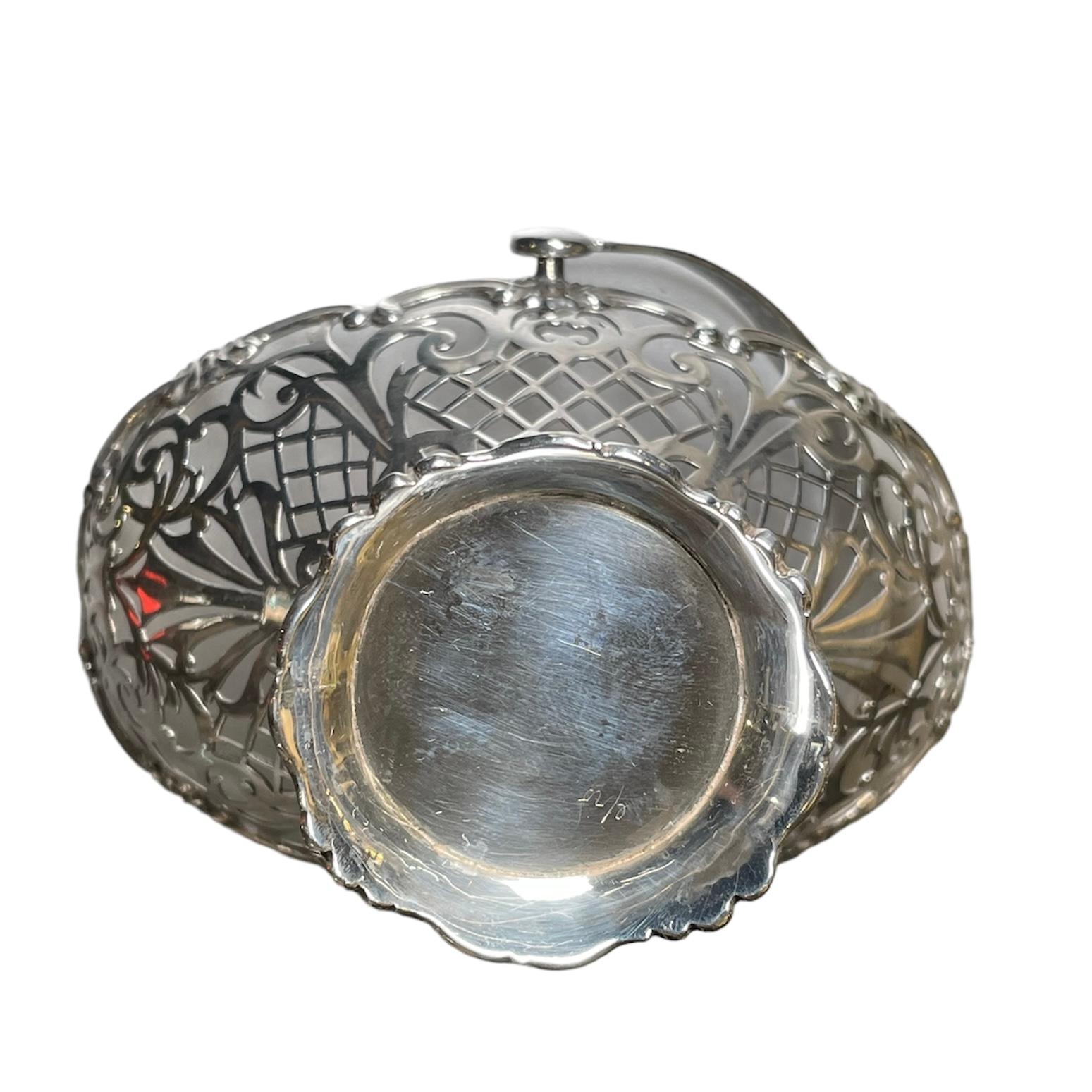 Hand-Crafted English Chester Sterling Silver Bon Bon /Nuts Basket For Sale