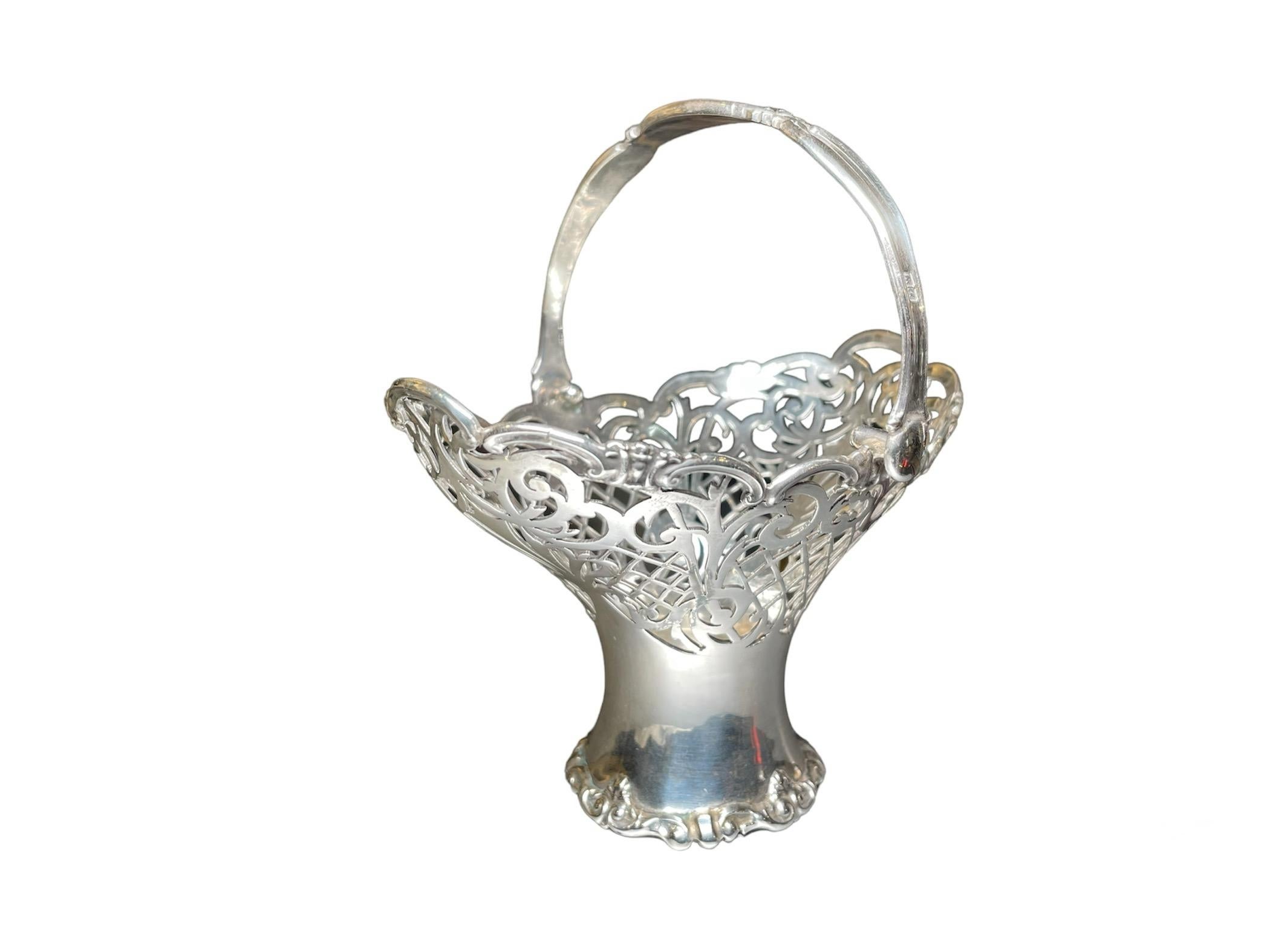 English Chester Sterling Silver Bon Bon /Nuts Basket For Sale 1