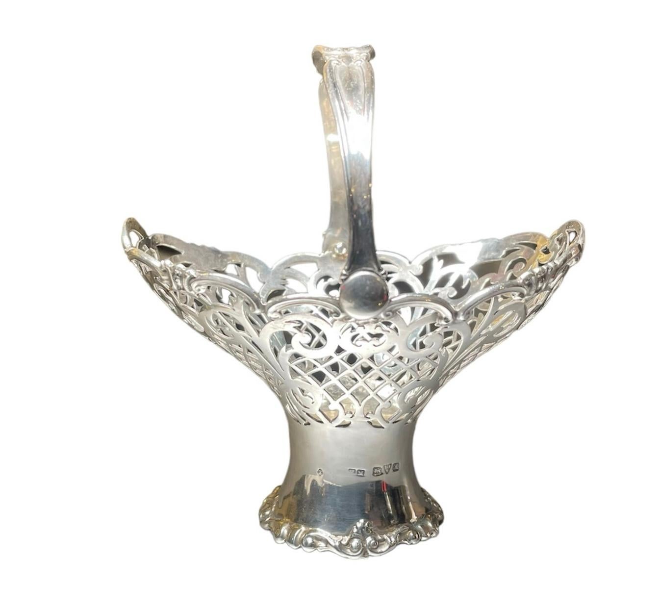 English Chester Sterling Silver Bon Bon /Nuts Basket For Sale 2
