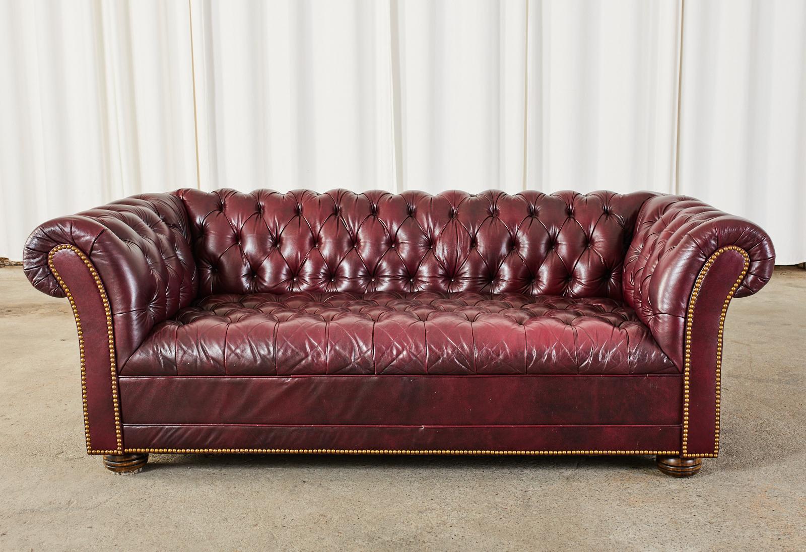 oxblood sofa