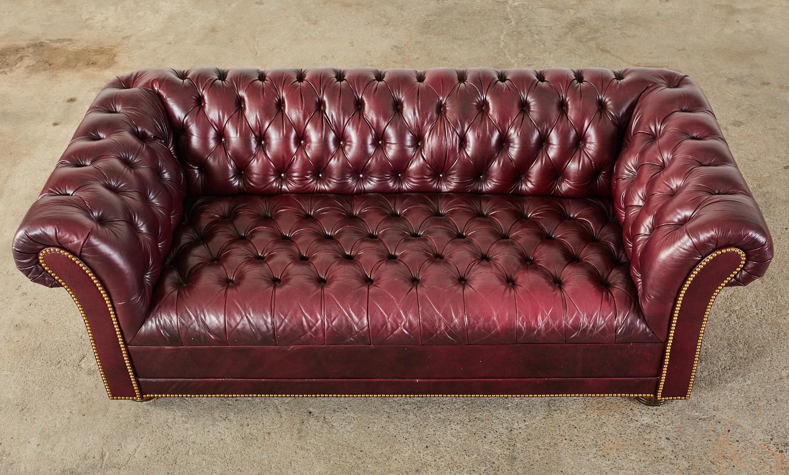 cordovan leather sofa