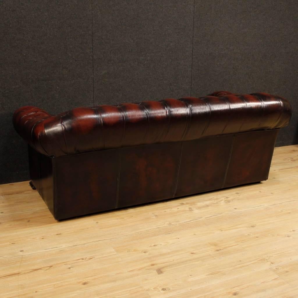 English Chesterfield Sofa in Leather from 20th Century In Good Condition In Vicoforte, Piedmont